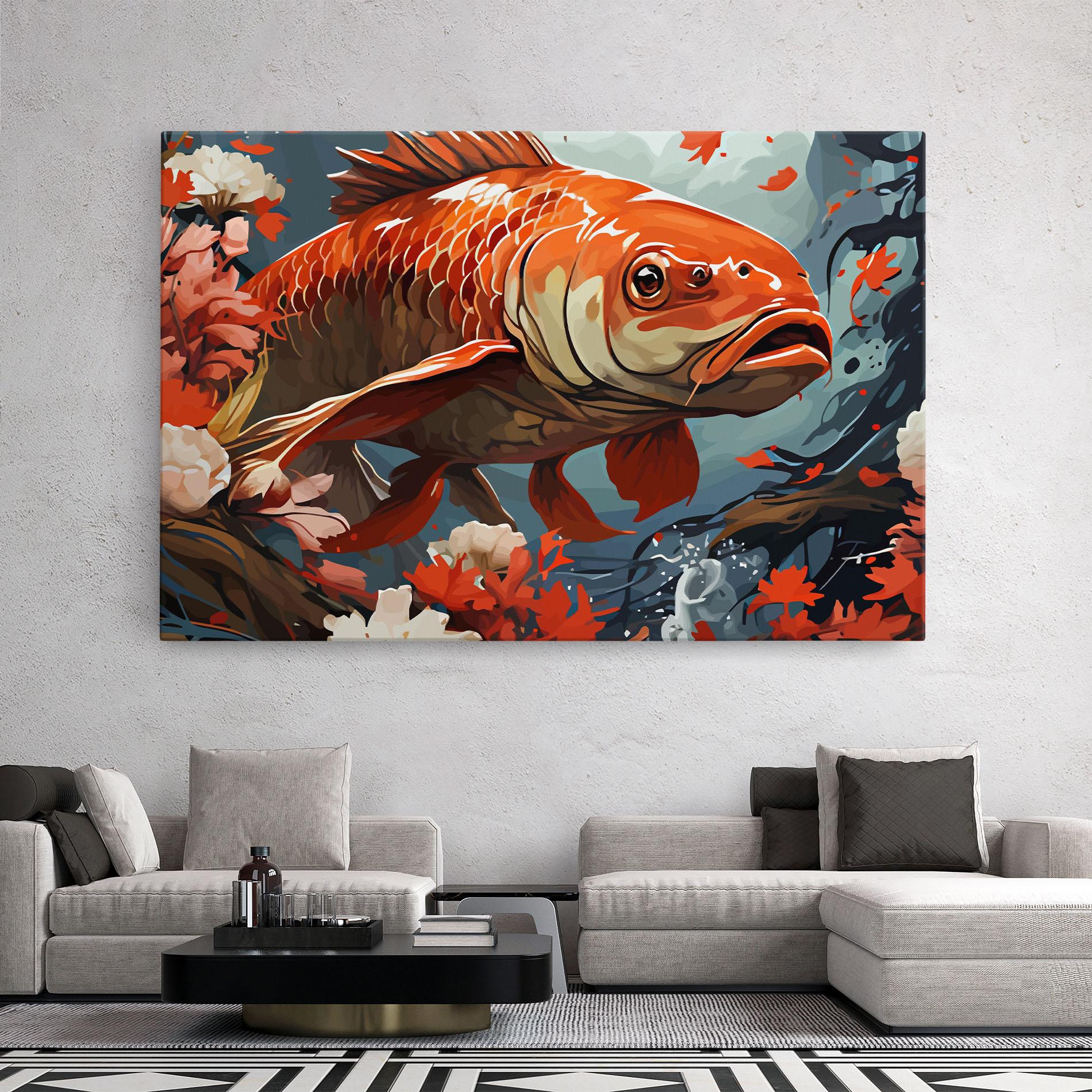 Leinwandbild Orange Koi mockup 2