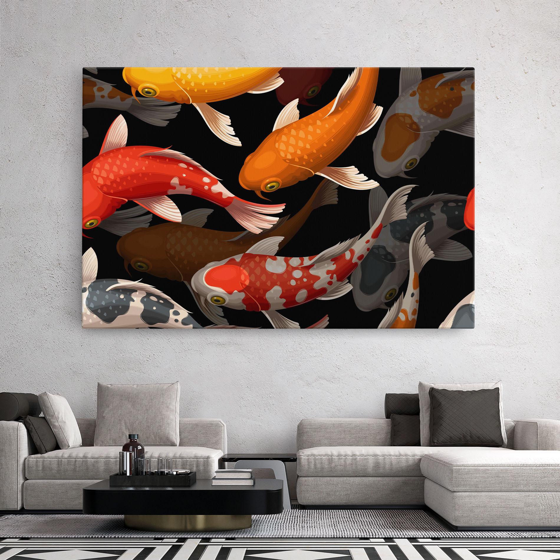 Leinwandbild Seamless Koi Fish mockup 2