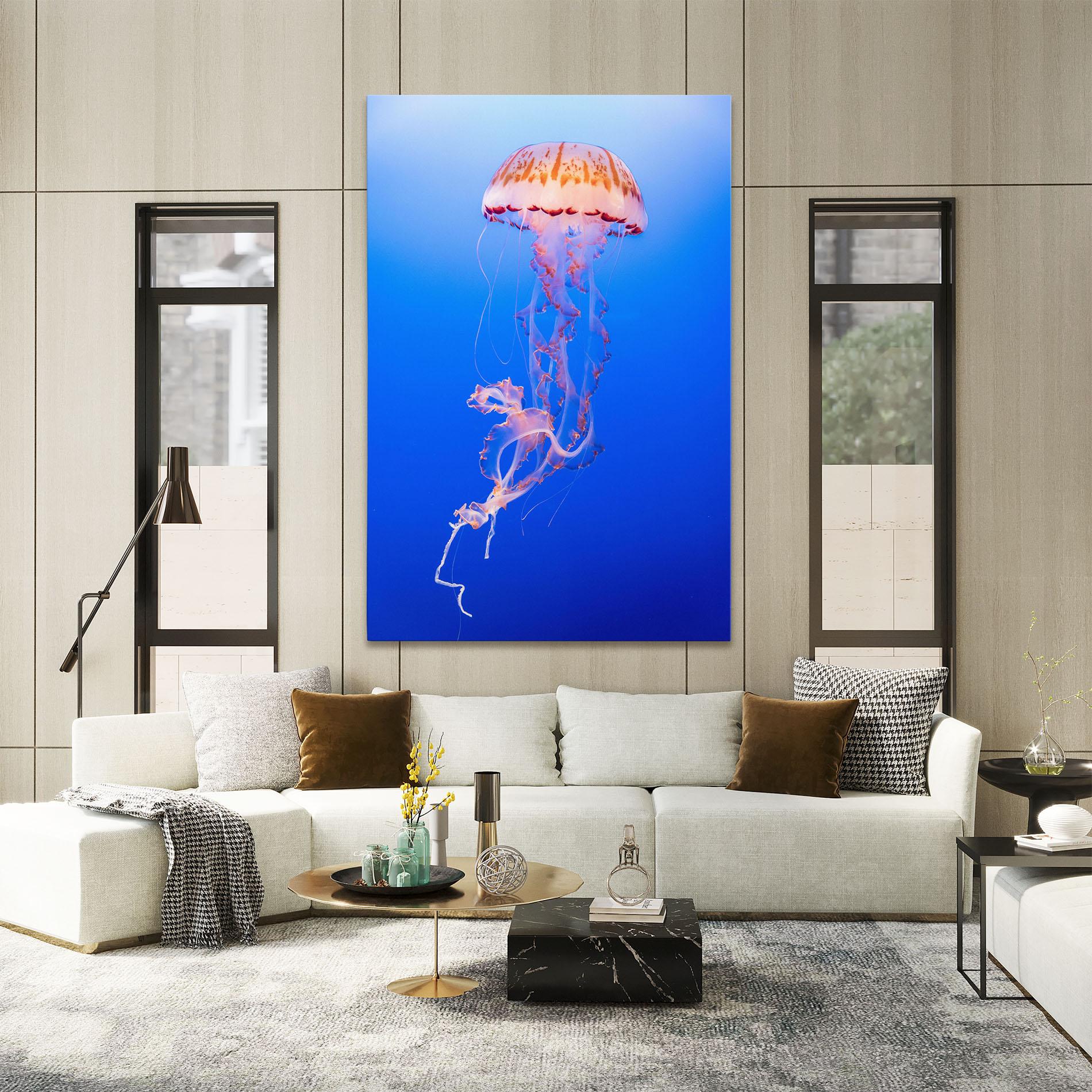 Leinwandbild Pretty White Jellyfish mockup 2