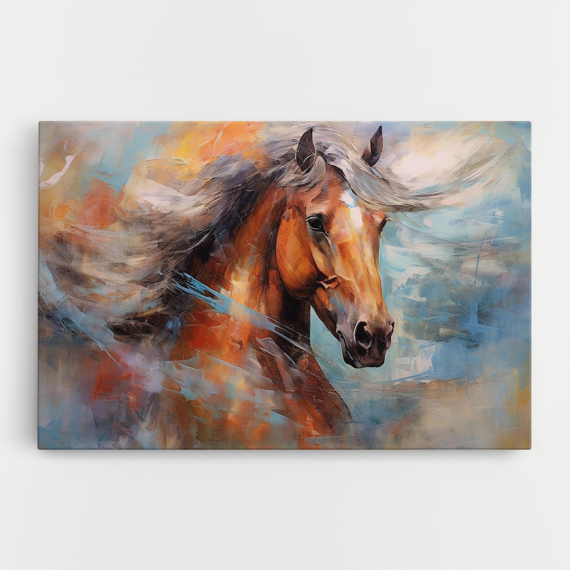 Leinwandbild Beautiful Brown Horse mockup 0