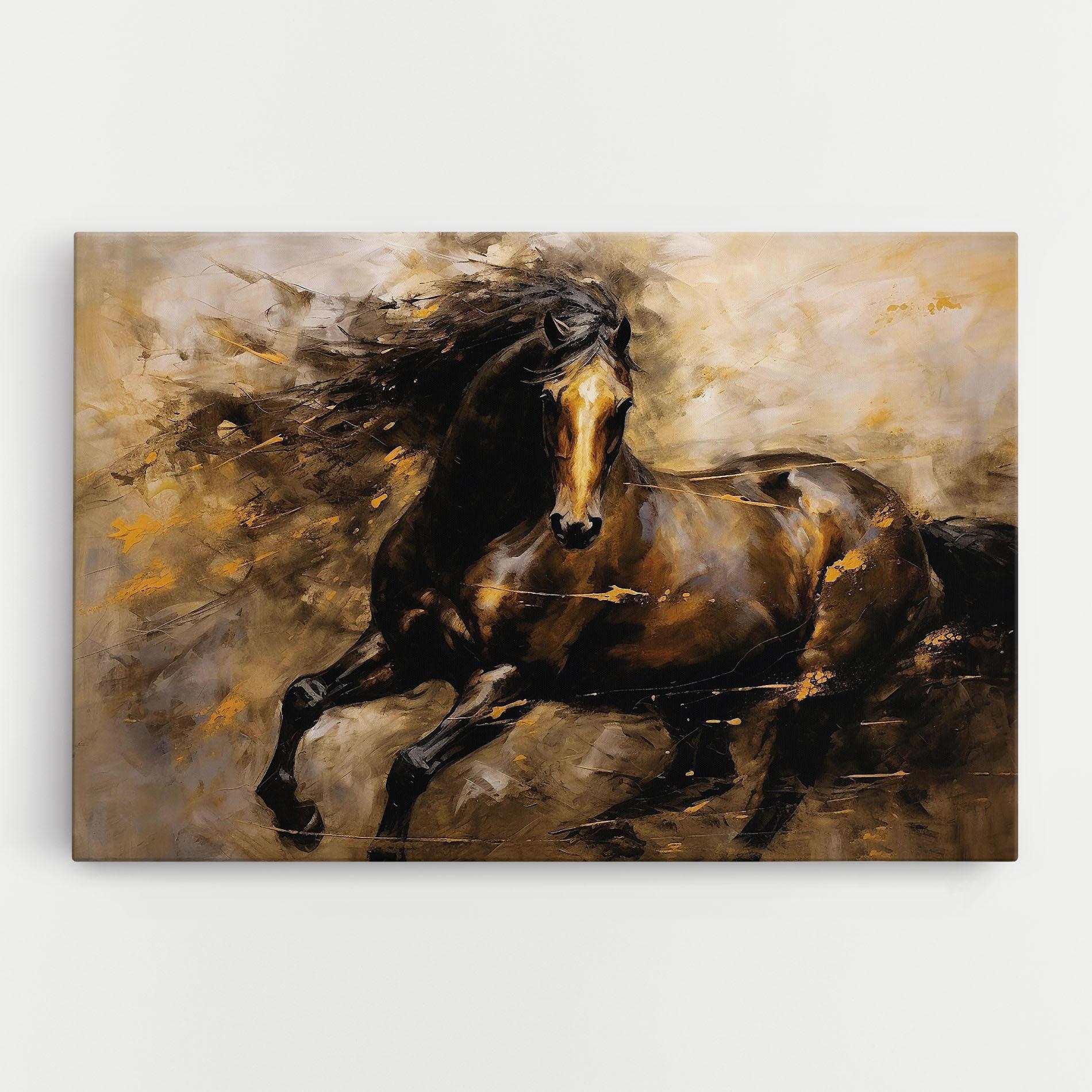 Leinwandbild Gold Brown Horse mockup 0