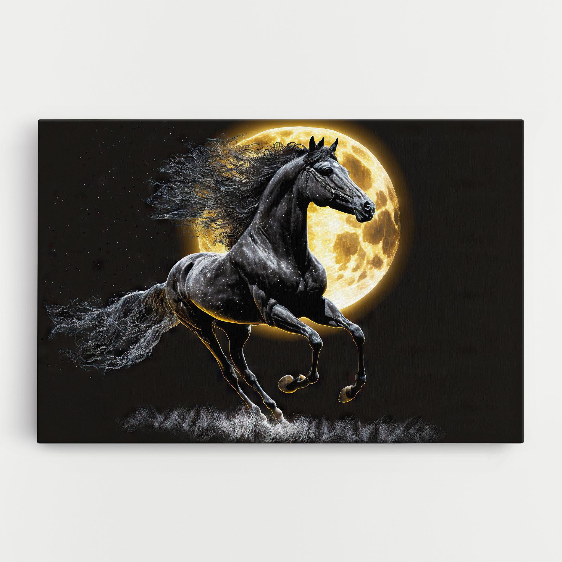 Leinwandbild Gold Moon Horse mockup 0