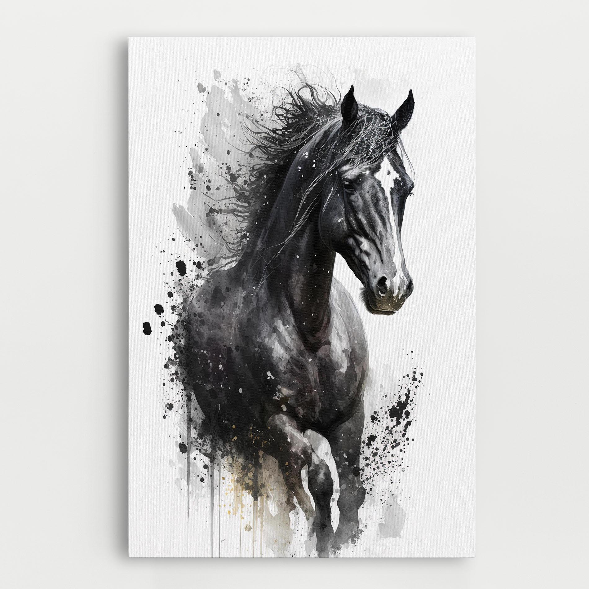 Leinwandbild Black Horse mockup 0