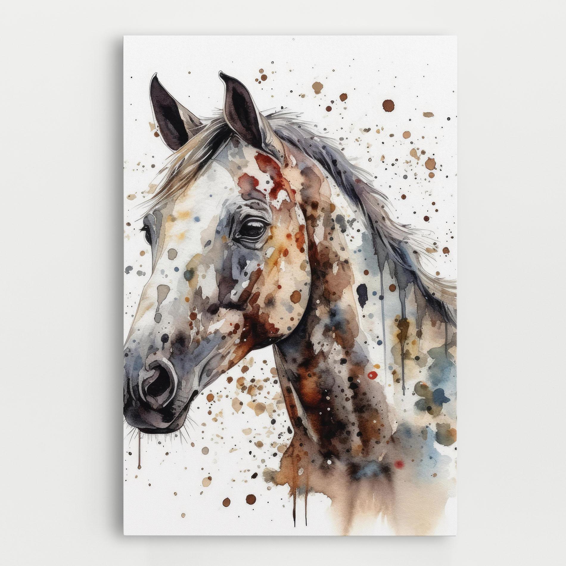 Leinwandbild Watercolor Horse mockup 0
