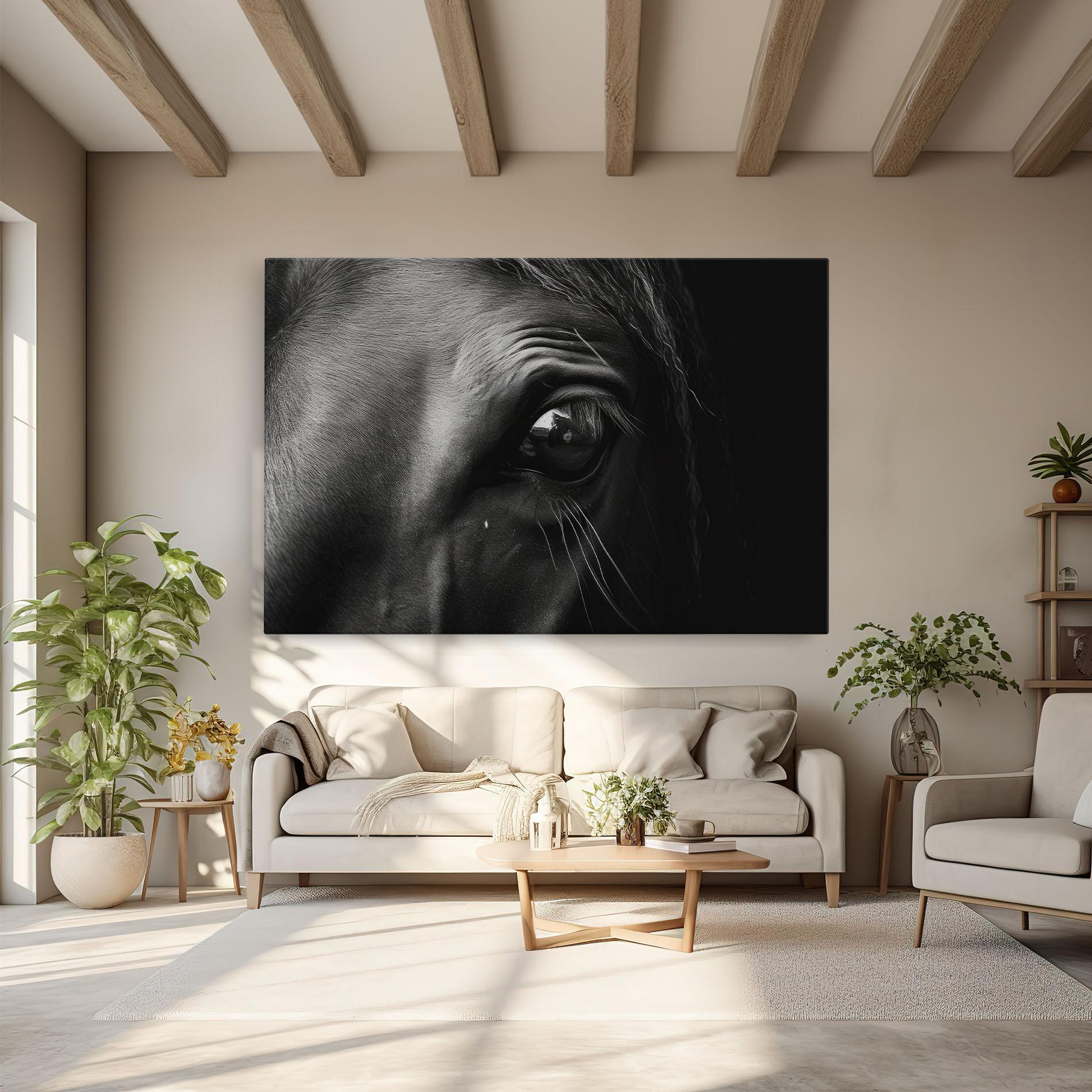 Leinwandbild Black Horse Eye mockup 6