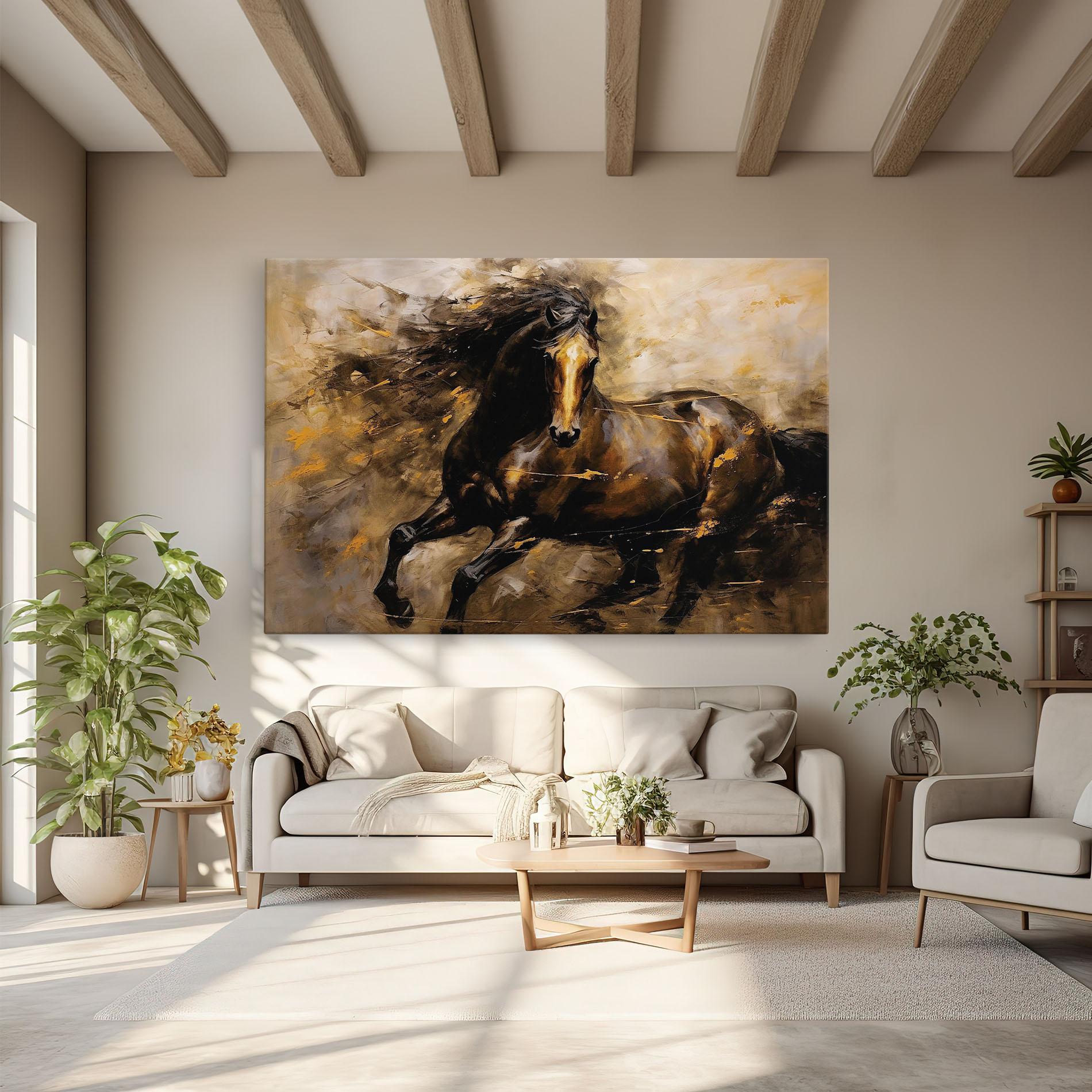 Leinwandbild Gold Brown Horse mockup 6