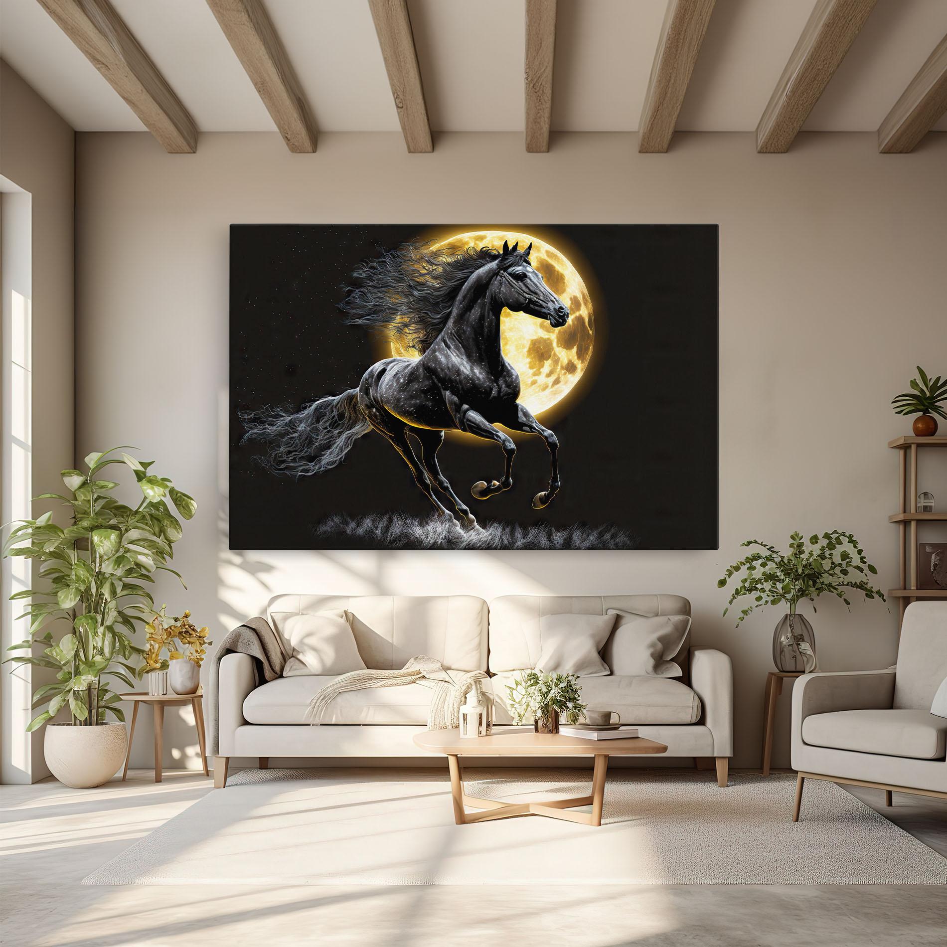 Leinwandbild Gold Moon Horse mockup 6