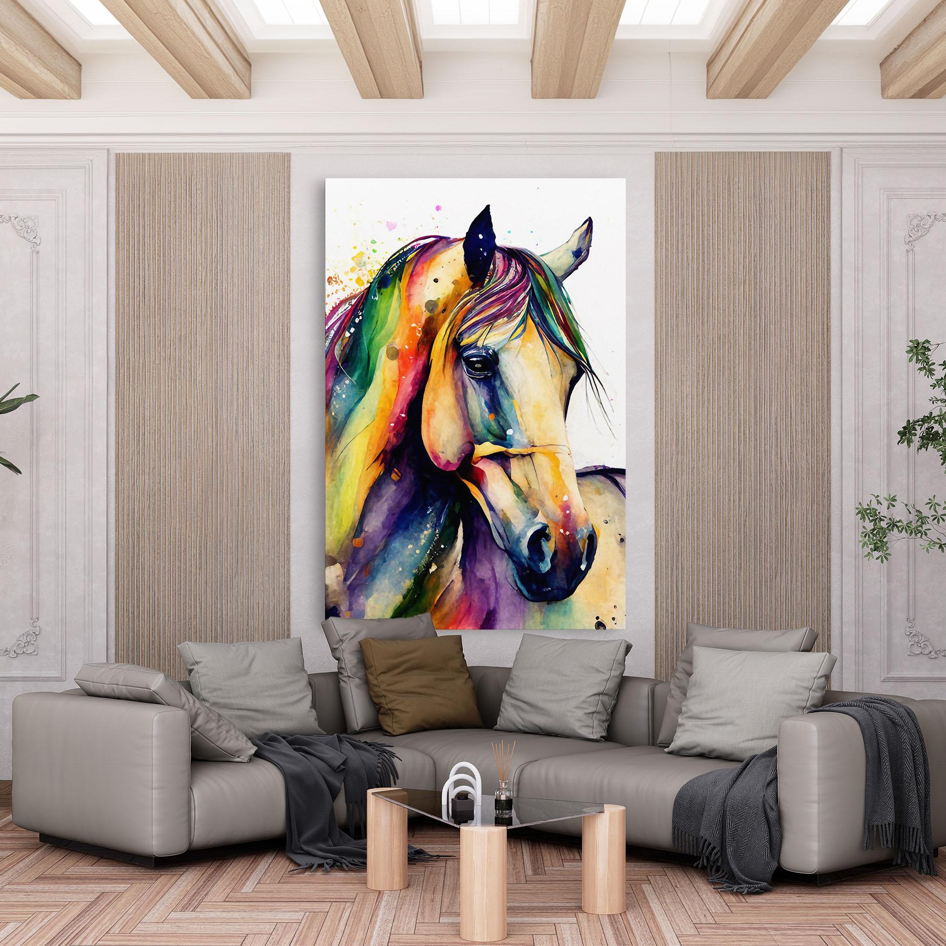 Leinwandbild Colorful Horse mockup 6