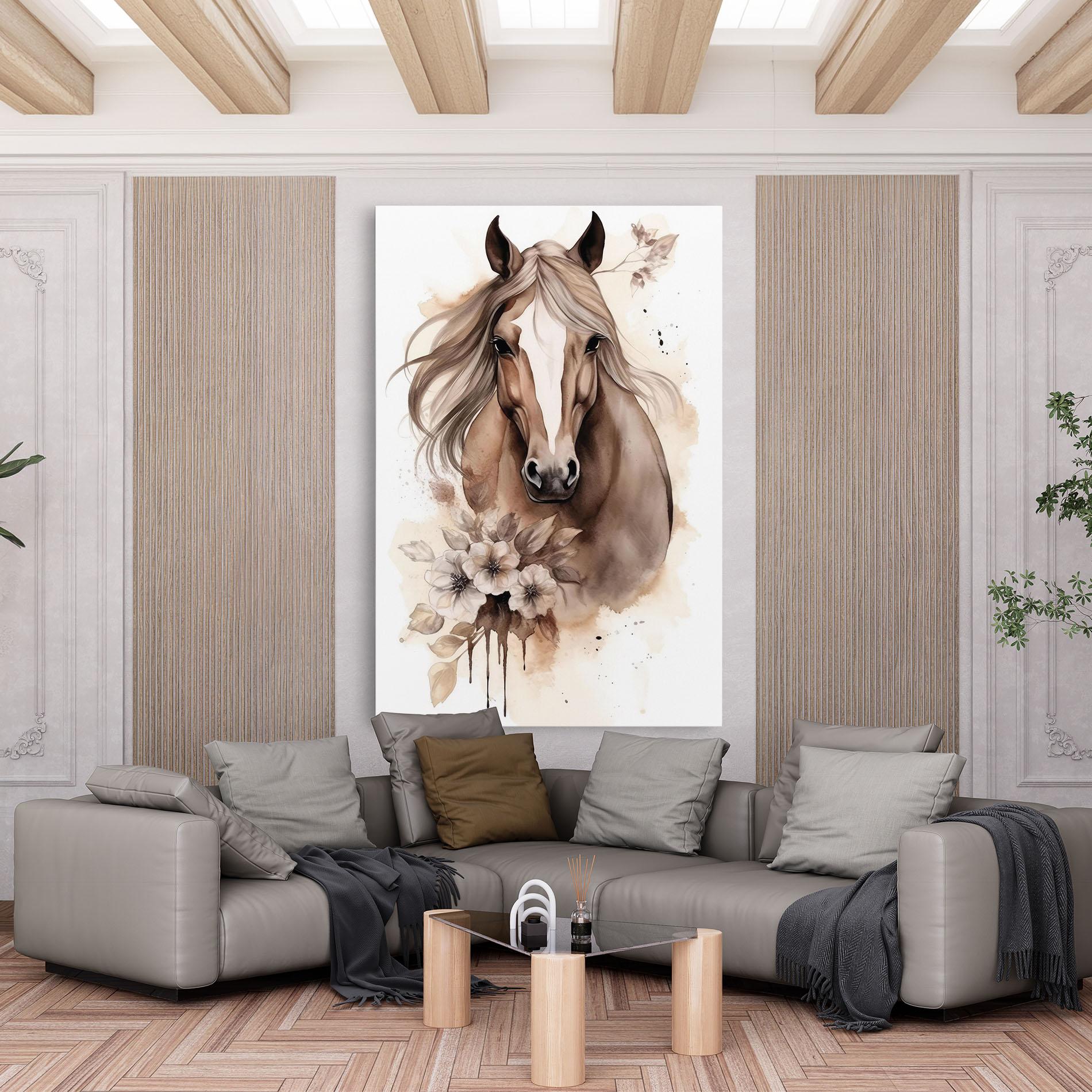 Leinwandbild Flower Brown Horse mockup 6