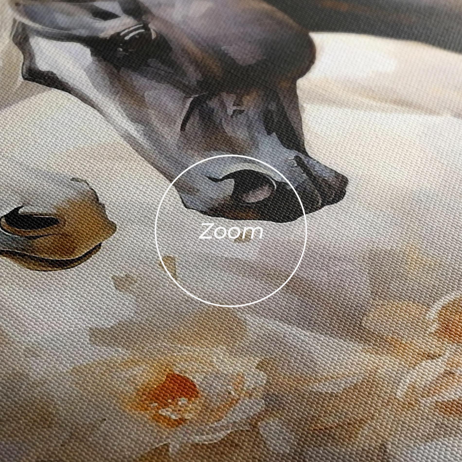 Leinwandbild Black And White Horses mockup 3