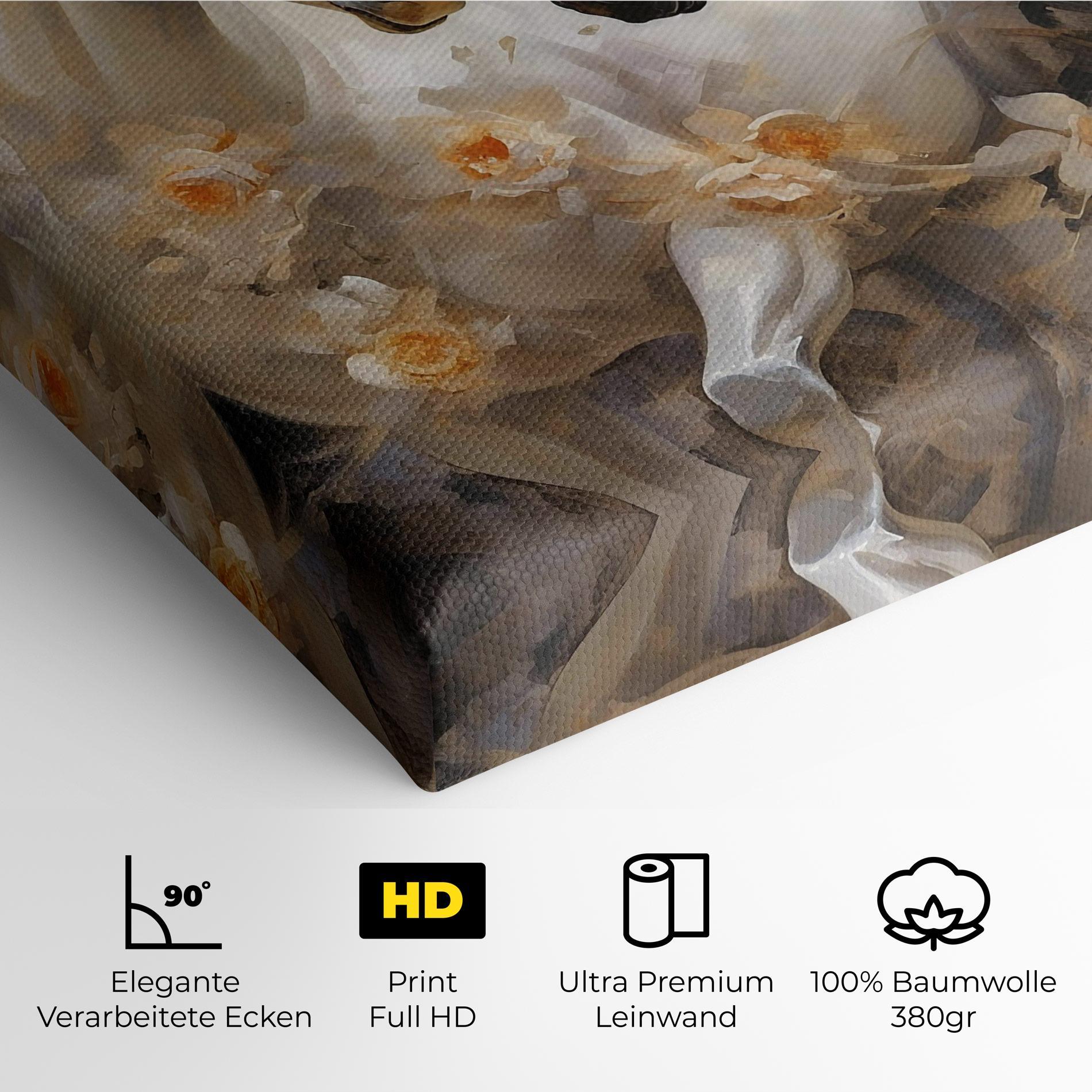 Leinwandbild Black And White Horses mockup 4