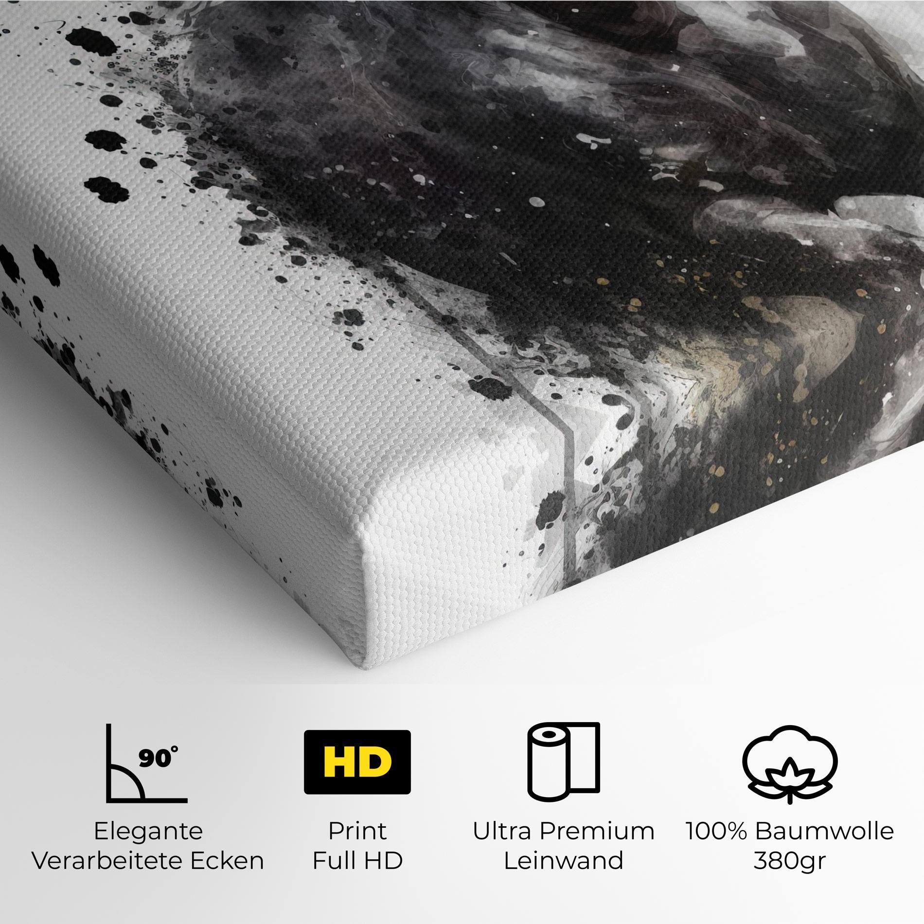 Leinwandbild Black Horse mockup 4