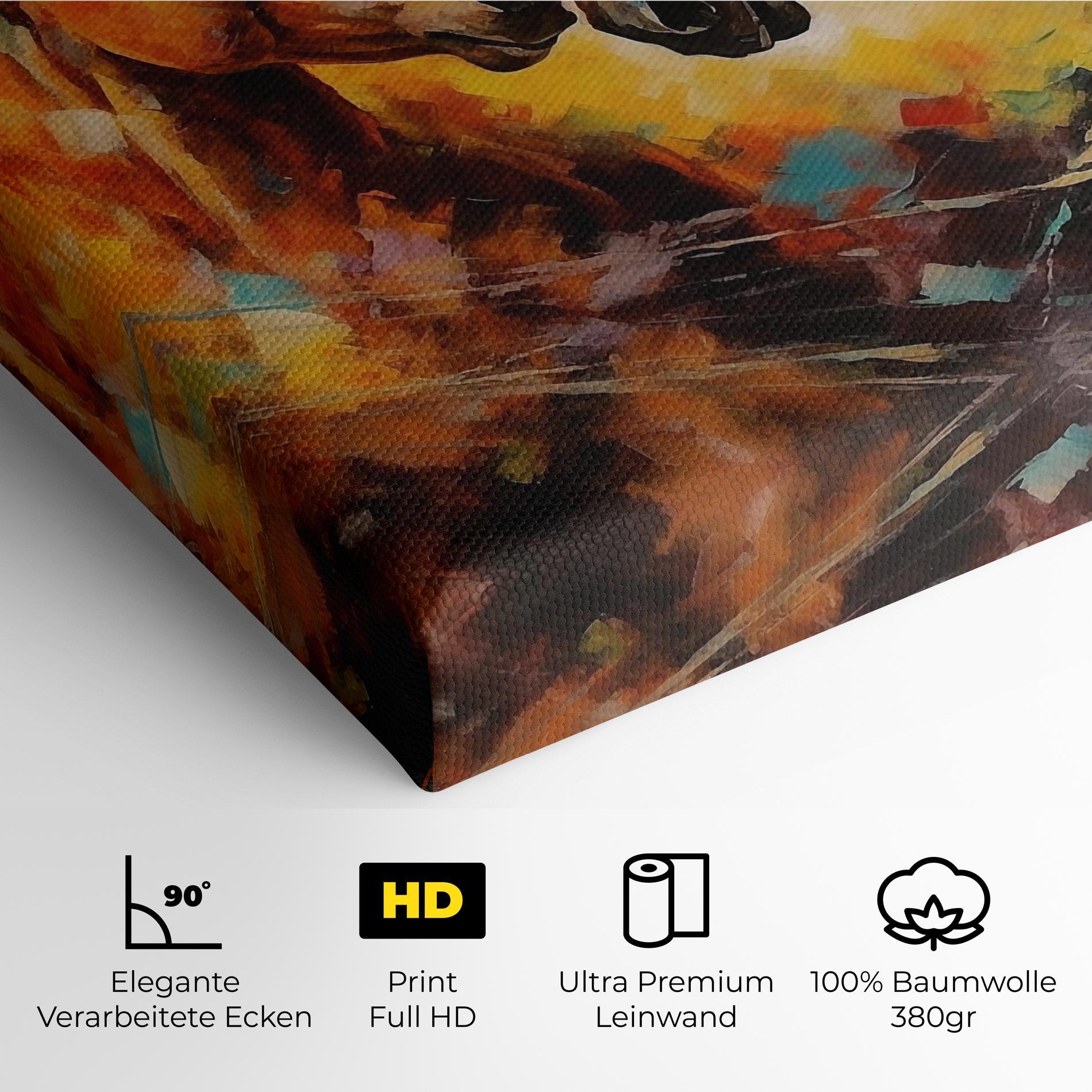 Leinwandbild Brown Black Horses mockup 4