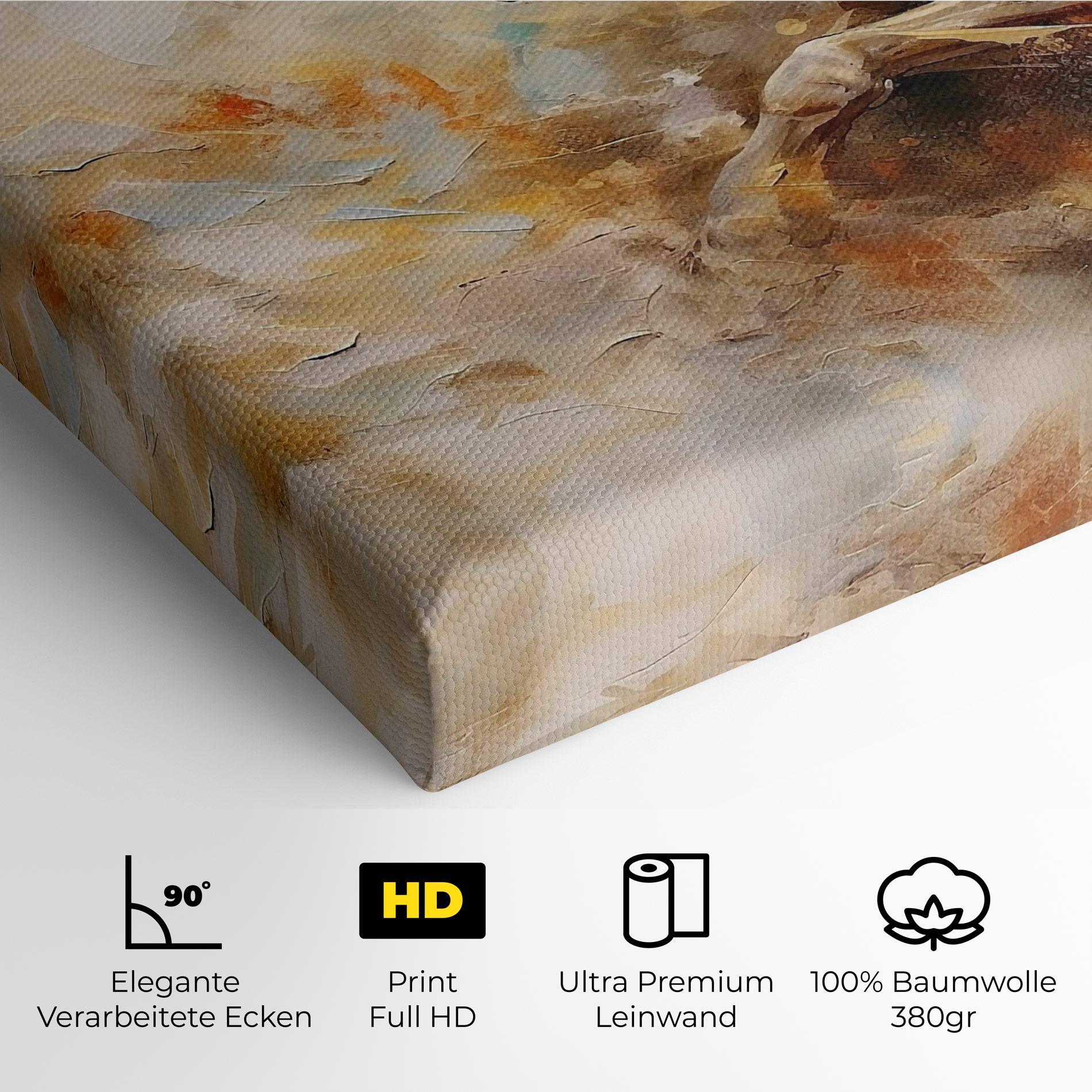 Leinwandbild Brown Horse Running mockup 4