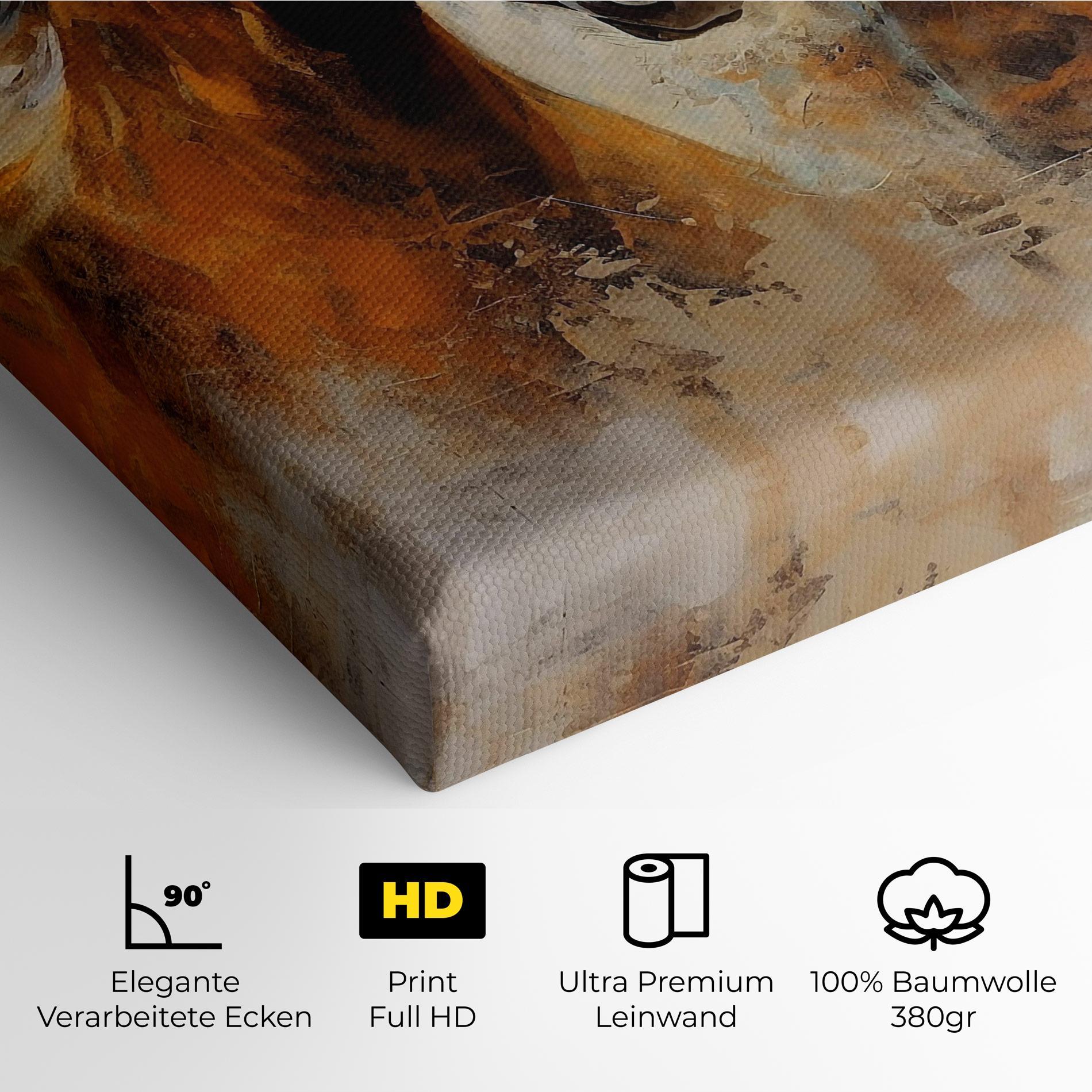 Leinwandbild Brown Horses Staying mockup 4