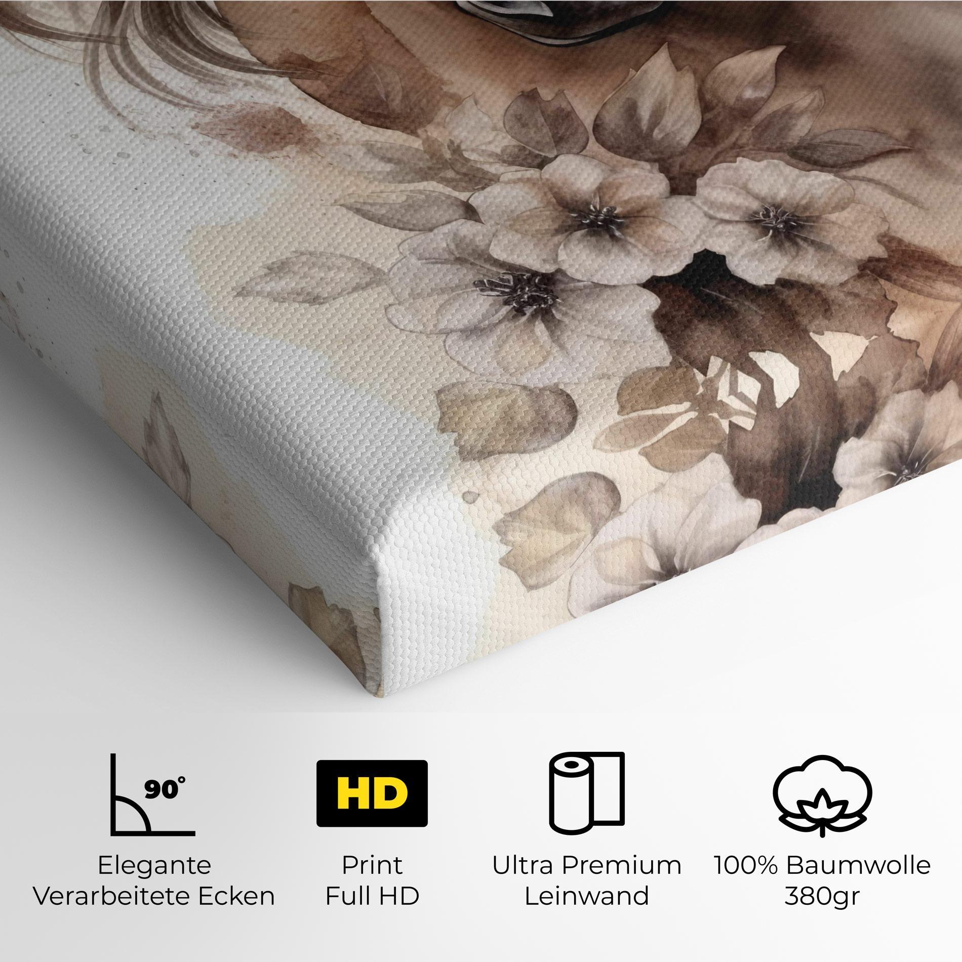 Leinwandbild Flower Brown Horse mockup 4