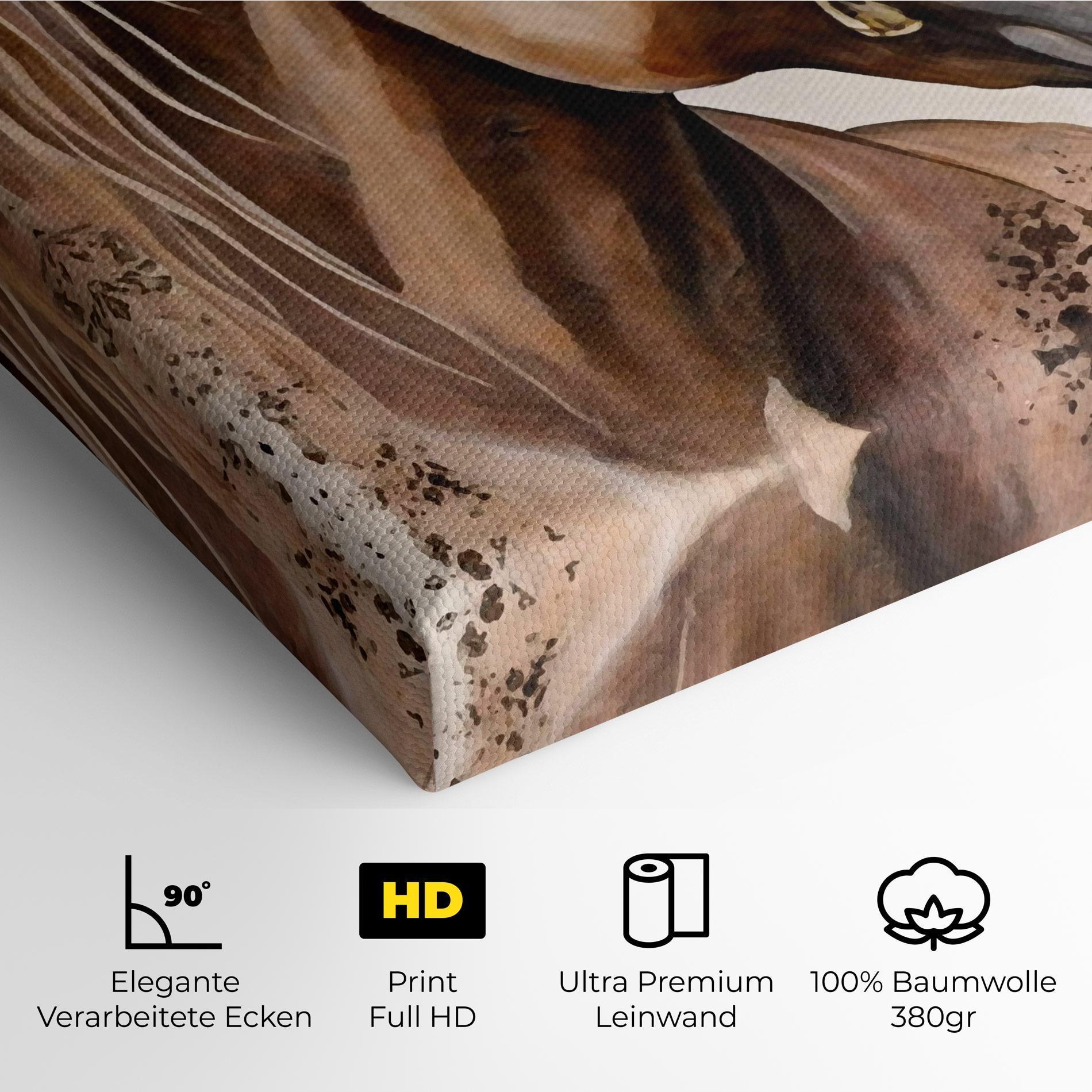 Leinwandbild Gold Horse Painting mockup 4