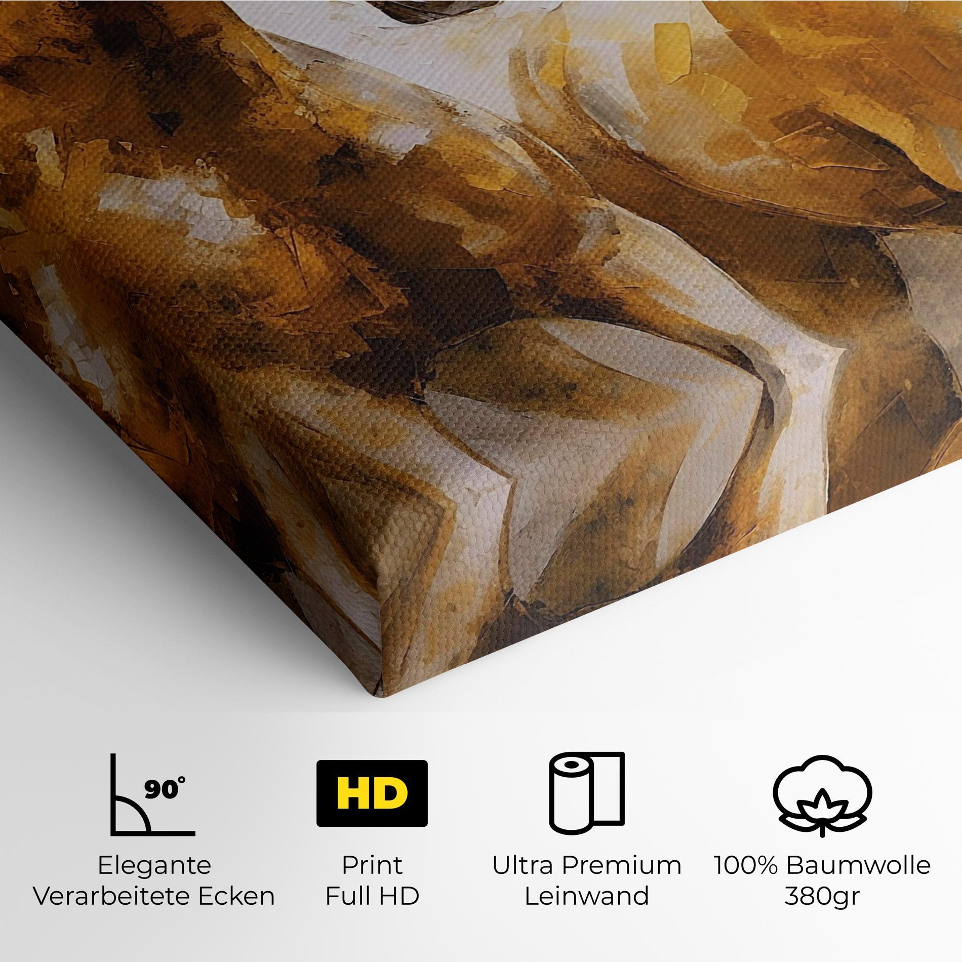 Leinwandbild Golden Brown Horses mockup 4
