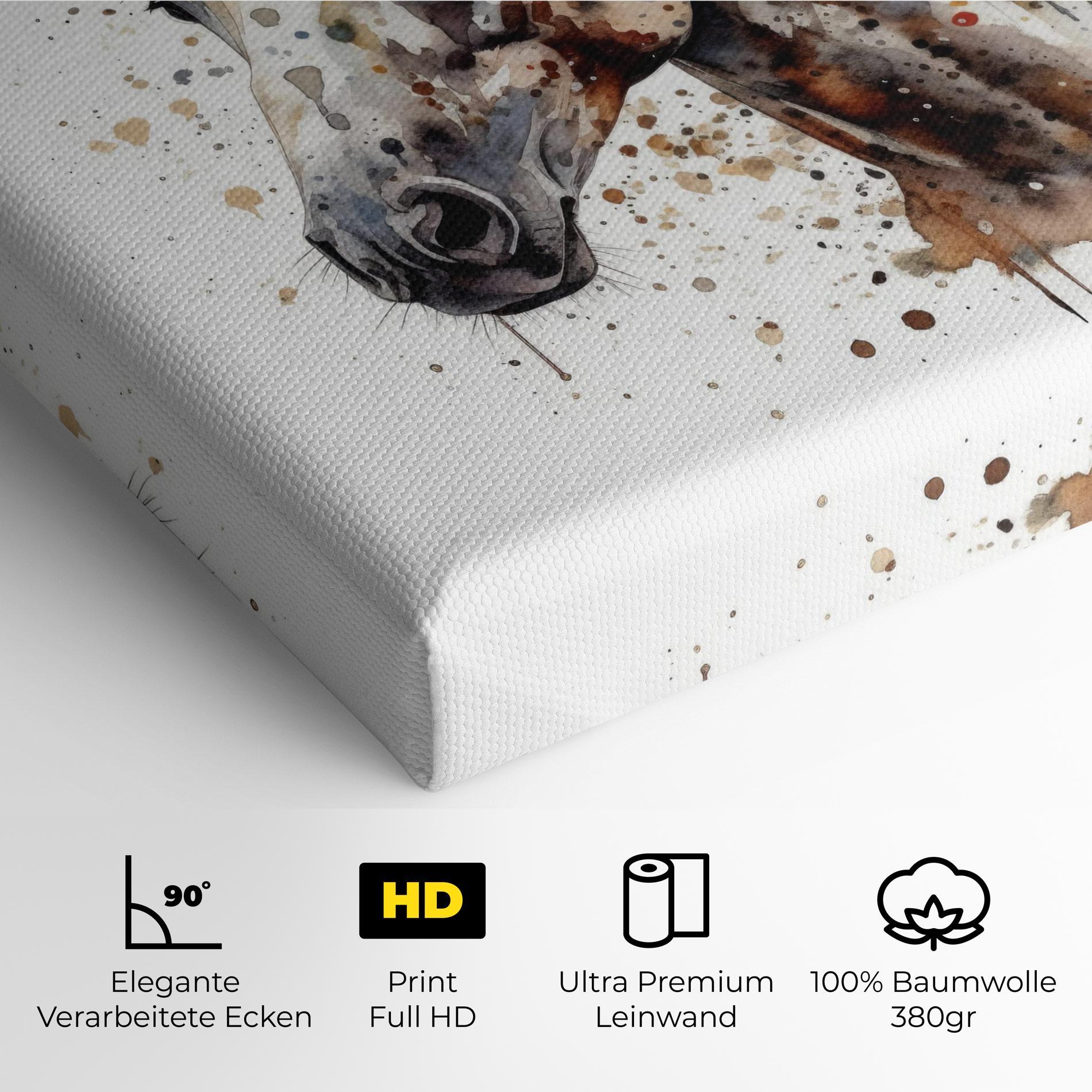 Leinwandbild Watercolor Horse mockup 4