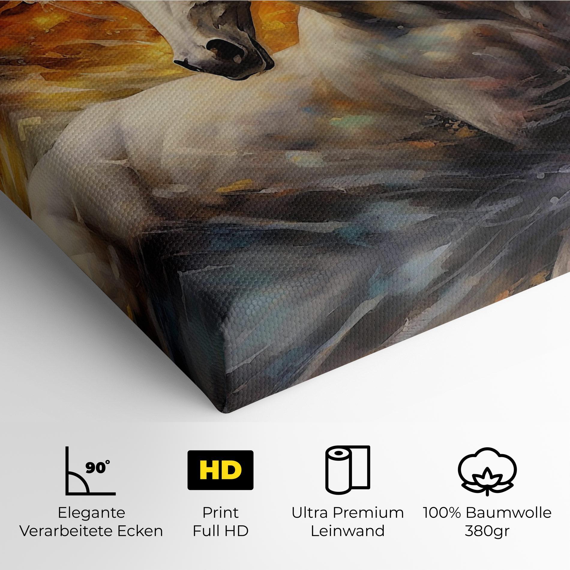 Leinwandbild White Horse Painting mockup 4