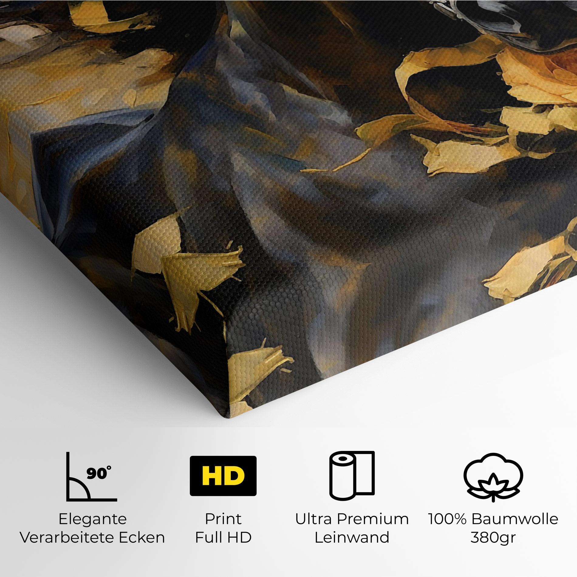 Leinwandbild Yellow Roses Horse mockup 4