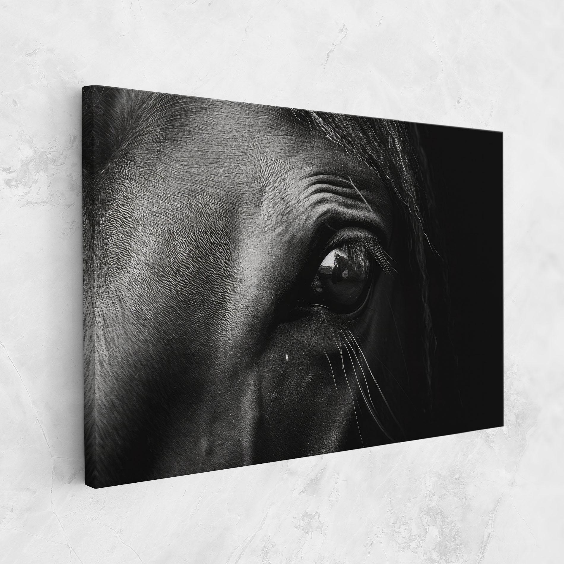 Leinwandbild Black Horse Eye mockup 1