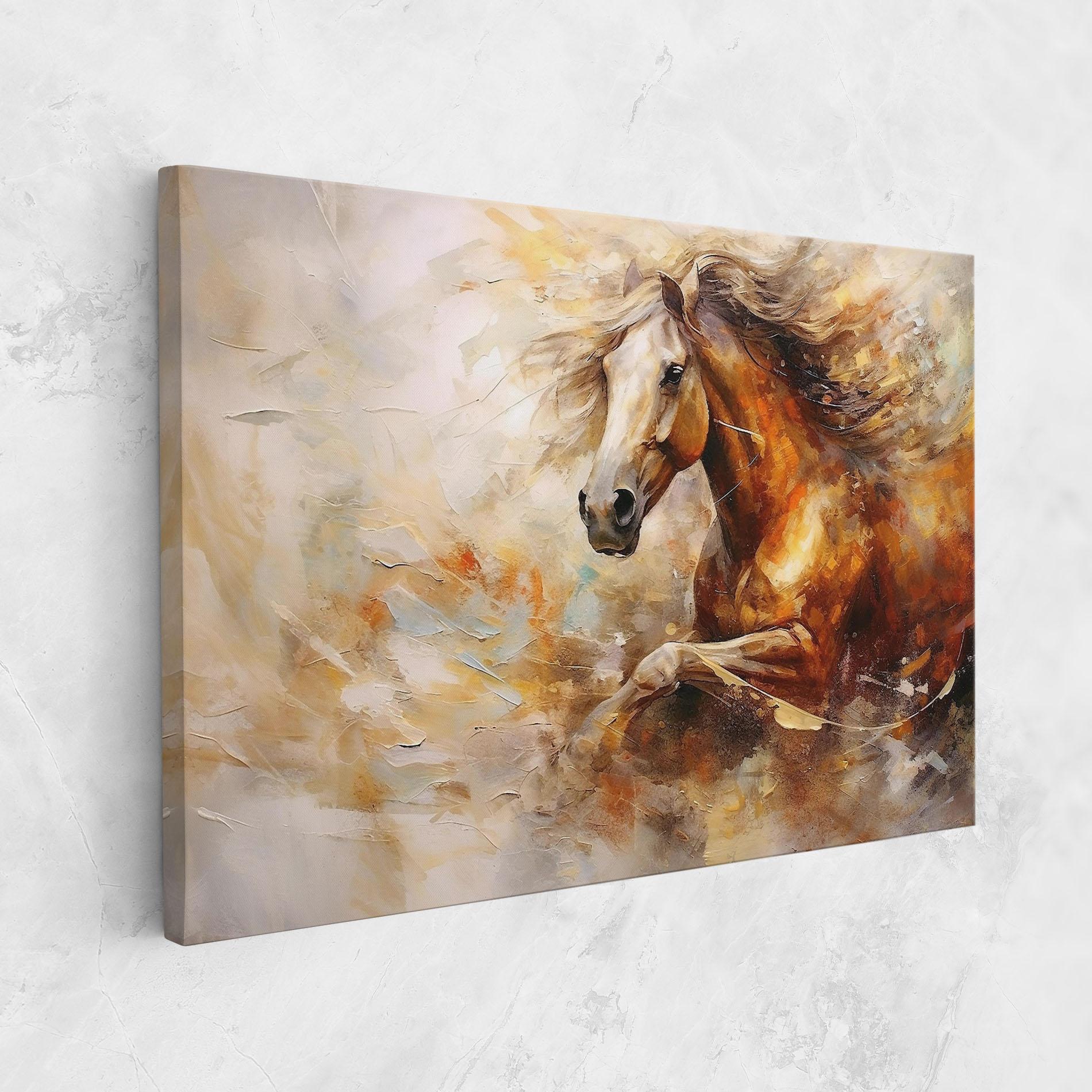 Leinwandbild Brown Horse Running mockup 1