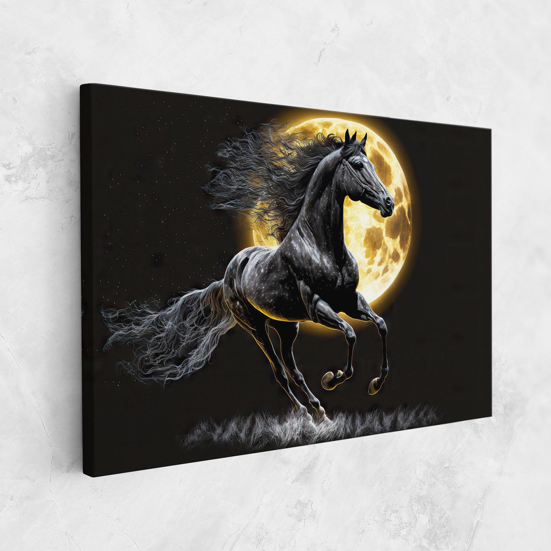 Leinwandbild Gold Moon Horse mockup 1