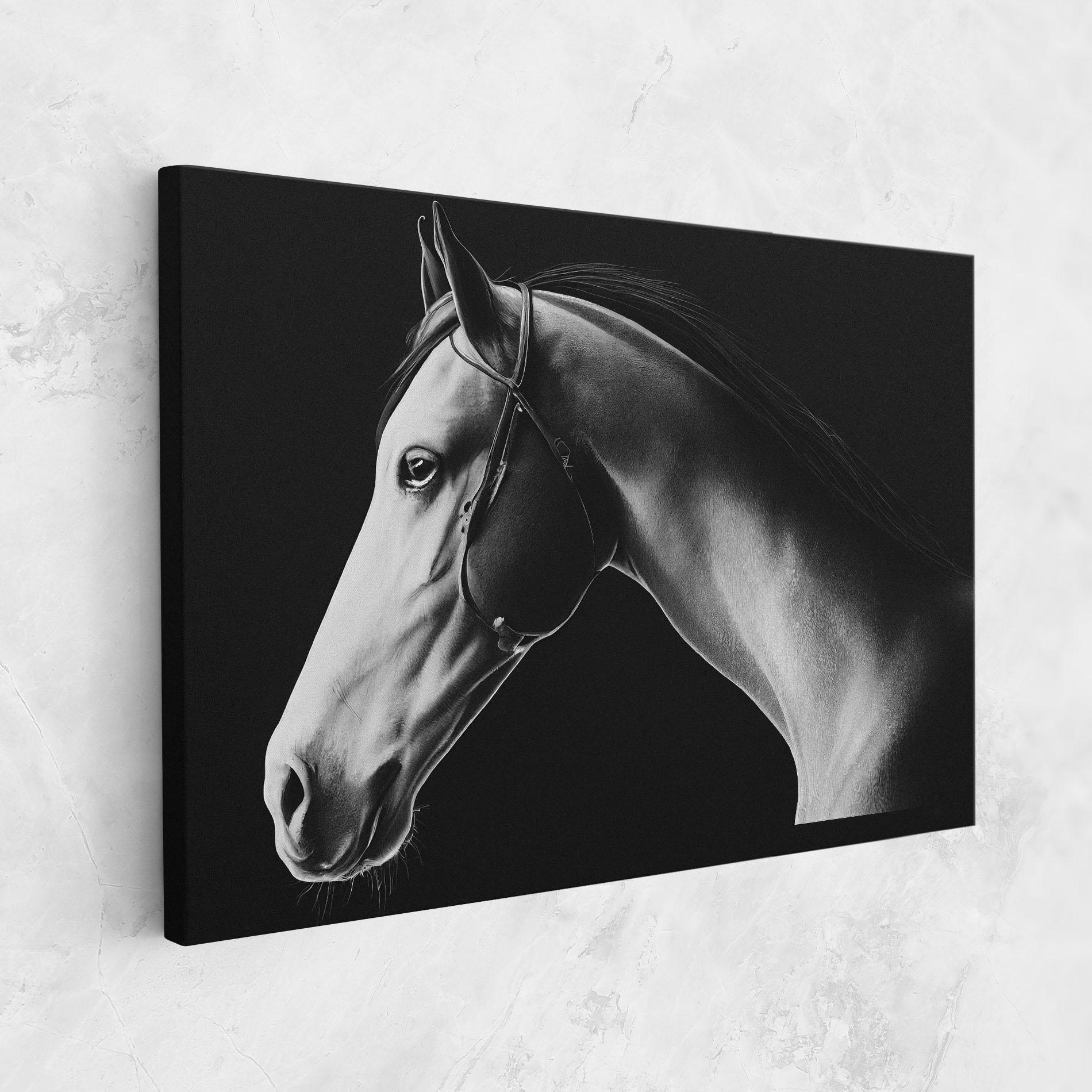 Leinwandbild Gray Horse Profile mockup 1