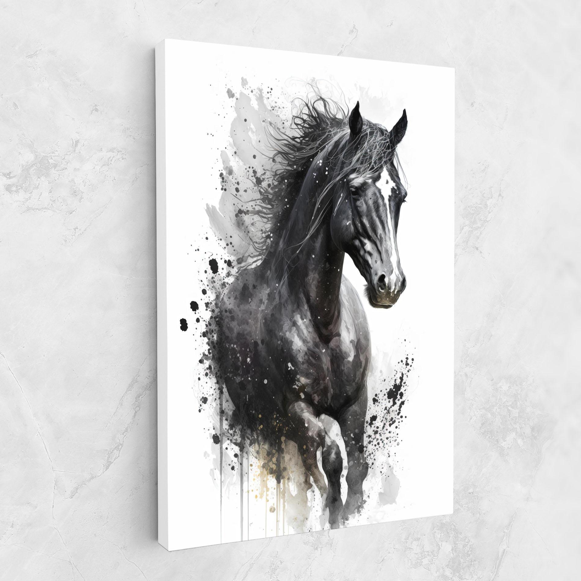 Leinwandbild Black Horse mockup 1