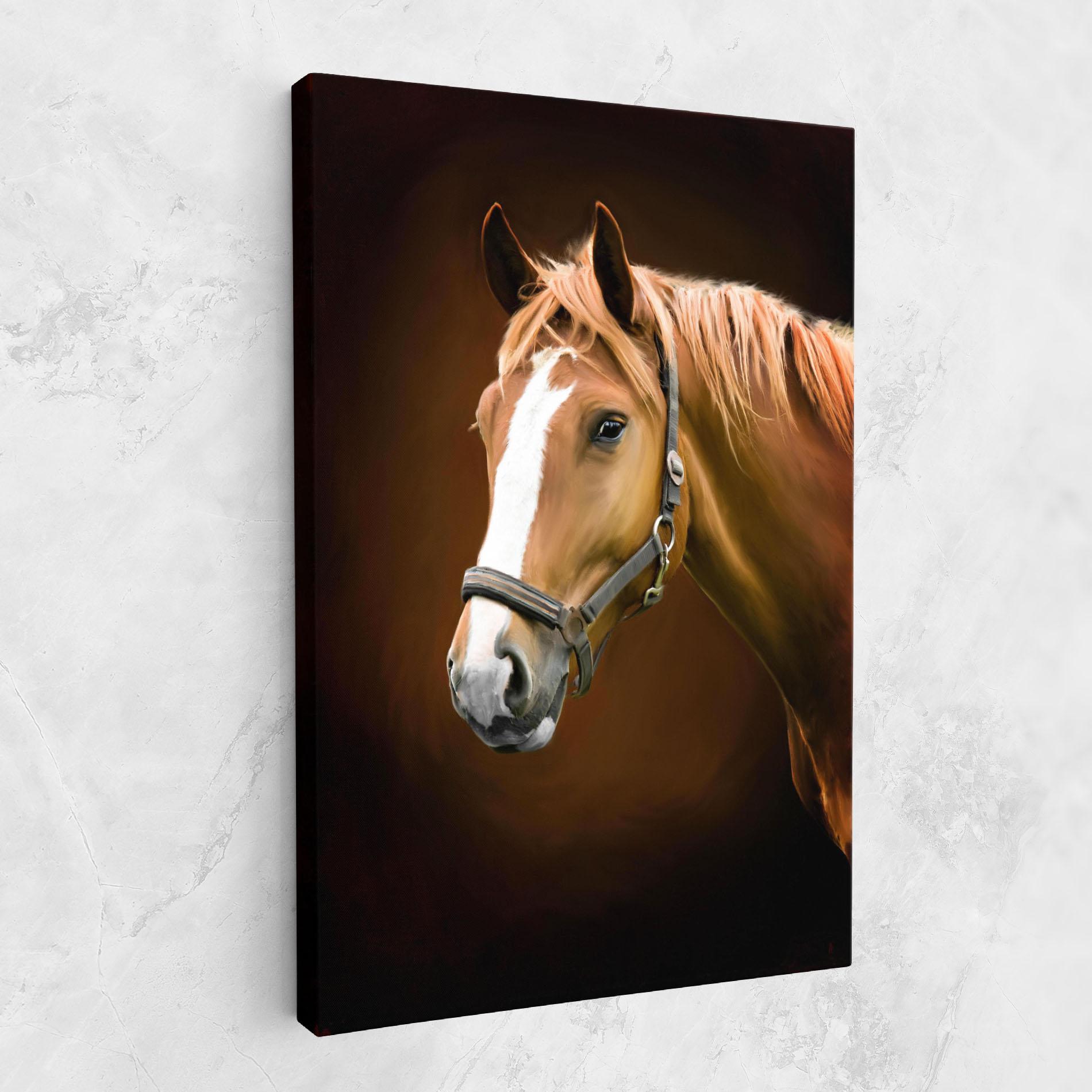 Leinwandbild Digital Painted Horse mockup 1