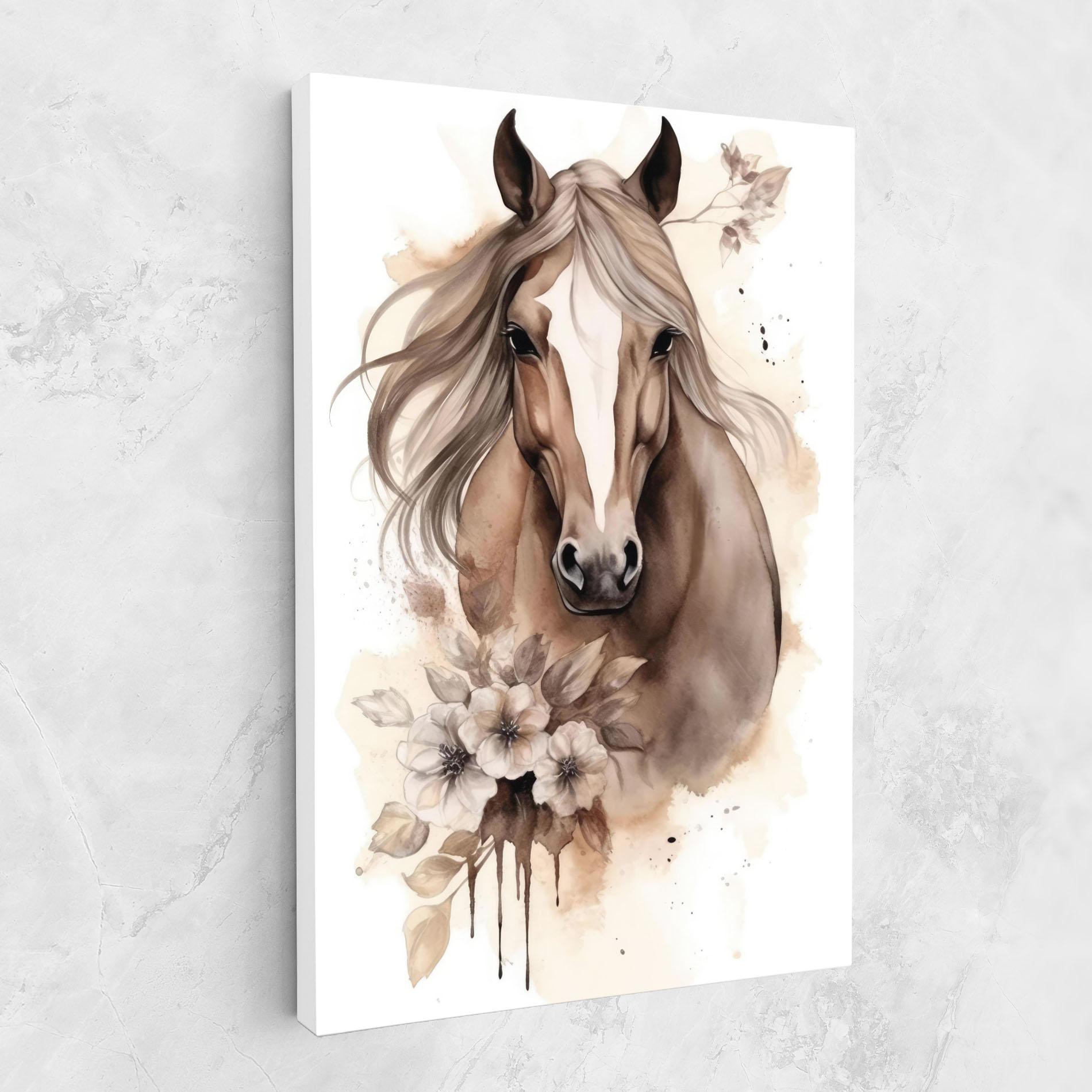 Leinwandbild Flower Brown Horse mockup 1