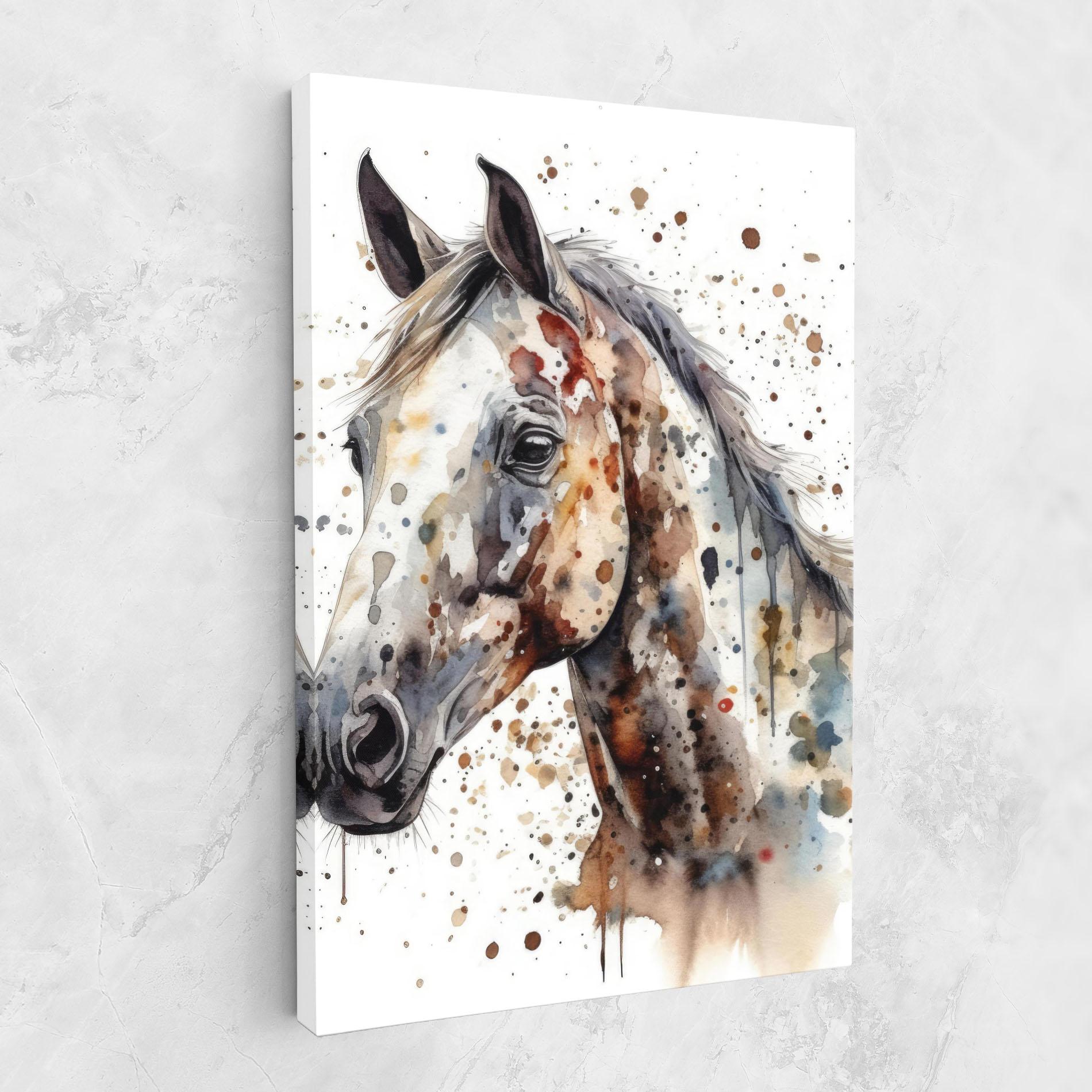Leinwandbild Watercolor Horse mockup 1