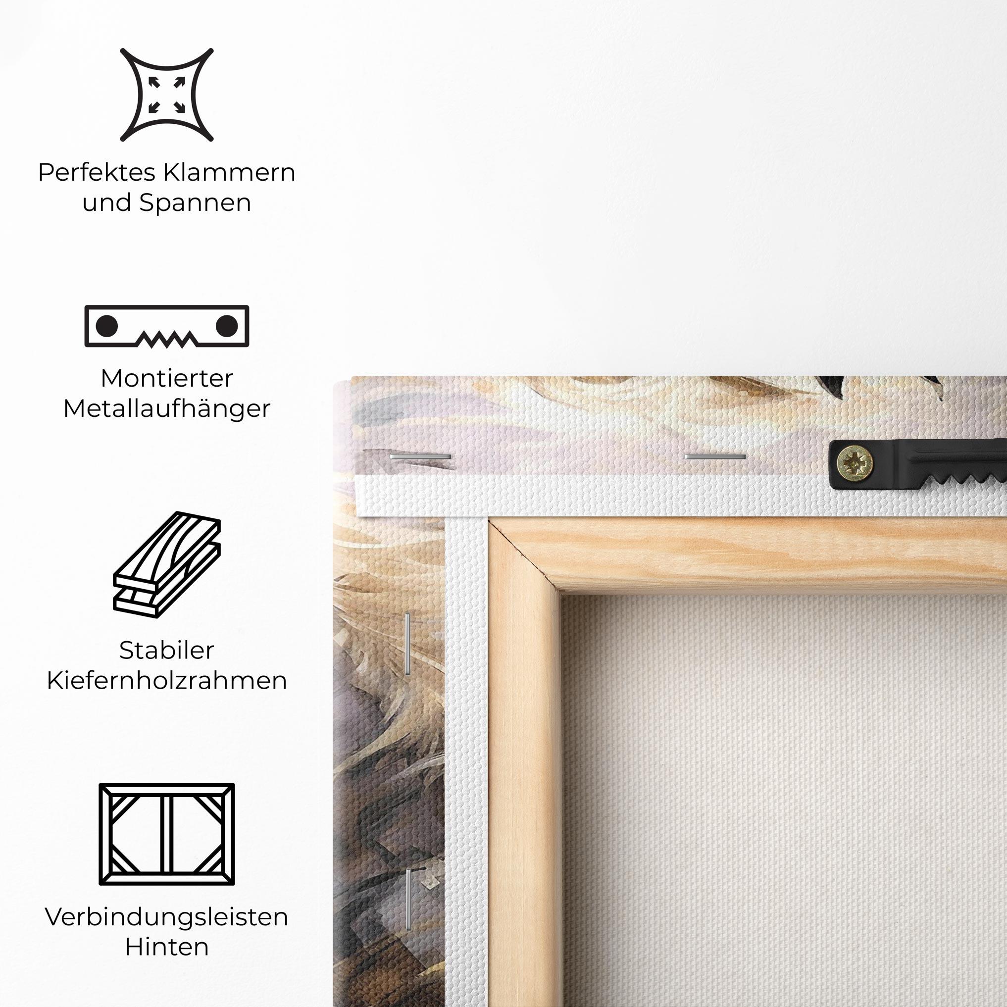 Leinwandbild Black And White Horses mockup 5