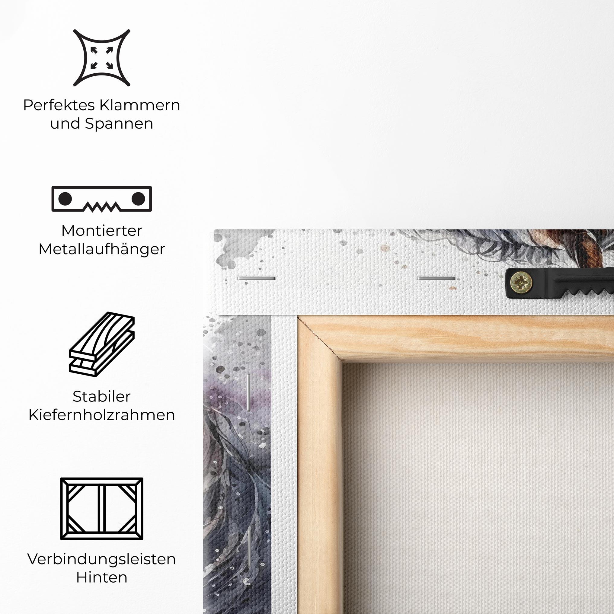 Leinwandbild Black Brown Horse Painting mockup 5