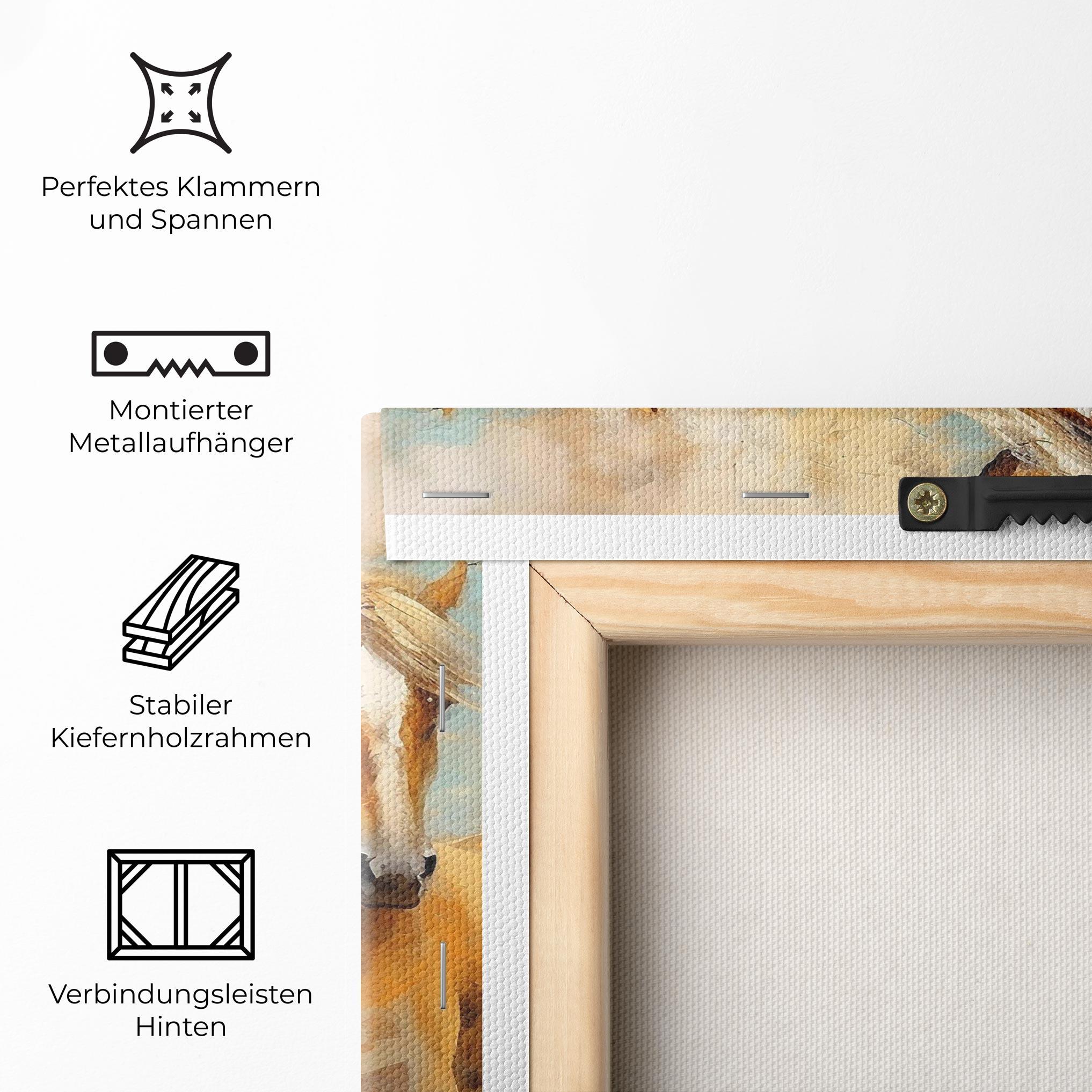 Leinwandbild Brown Horses Staying mockup 5