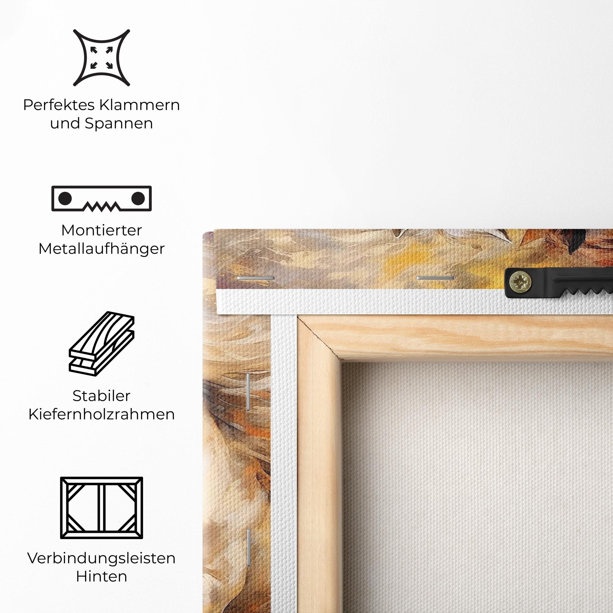 Leinwandbild Brown White Horses mockup 5