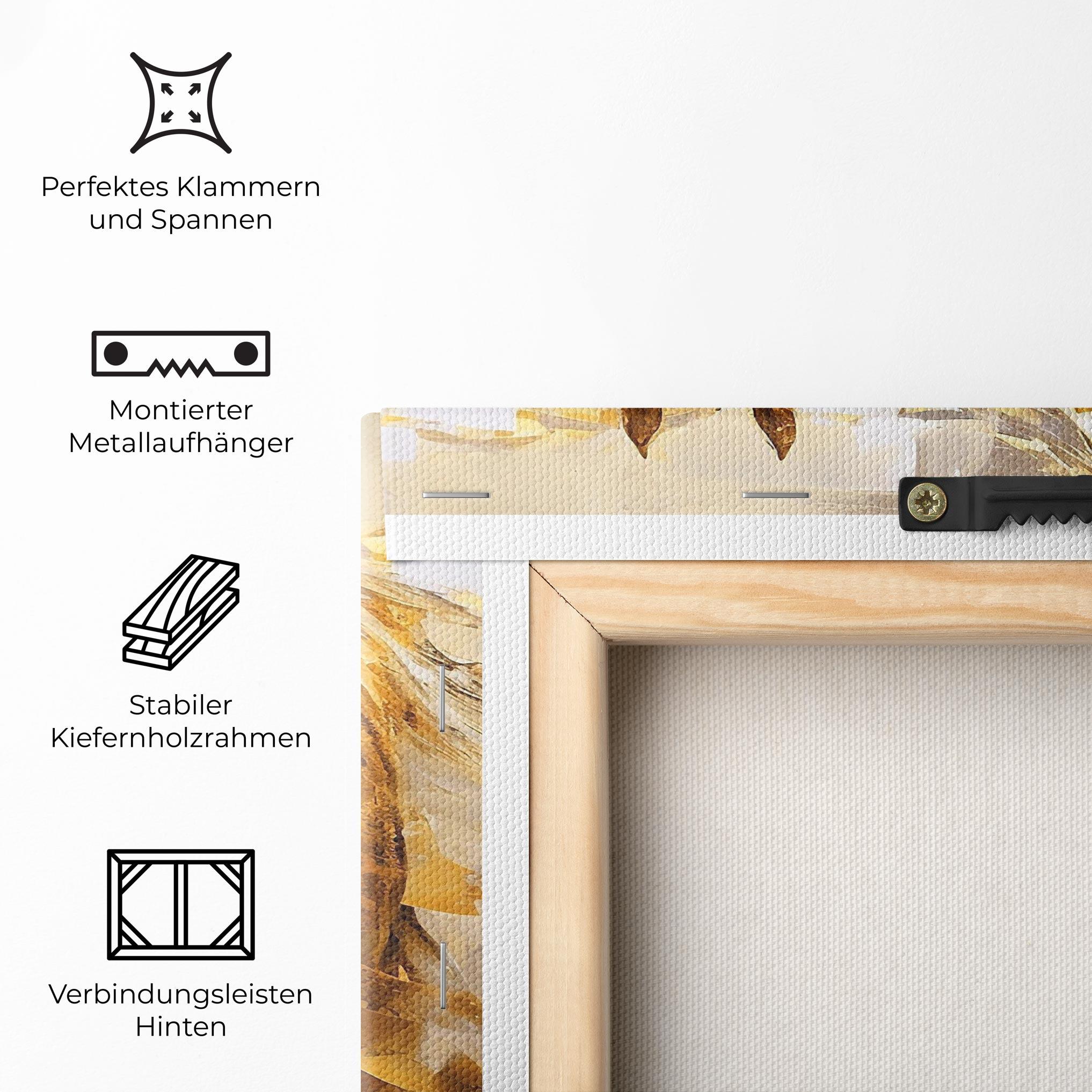 Leinwandbild Golden Brown Horses mockup 5