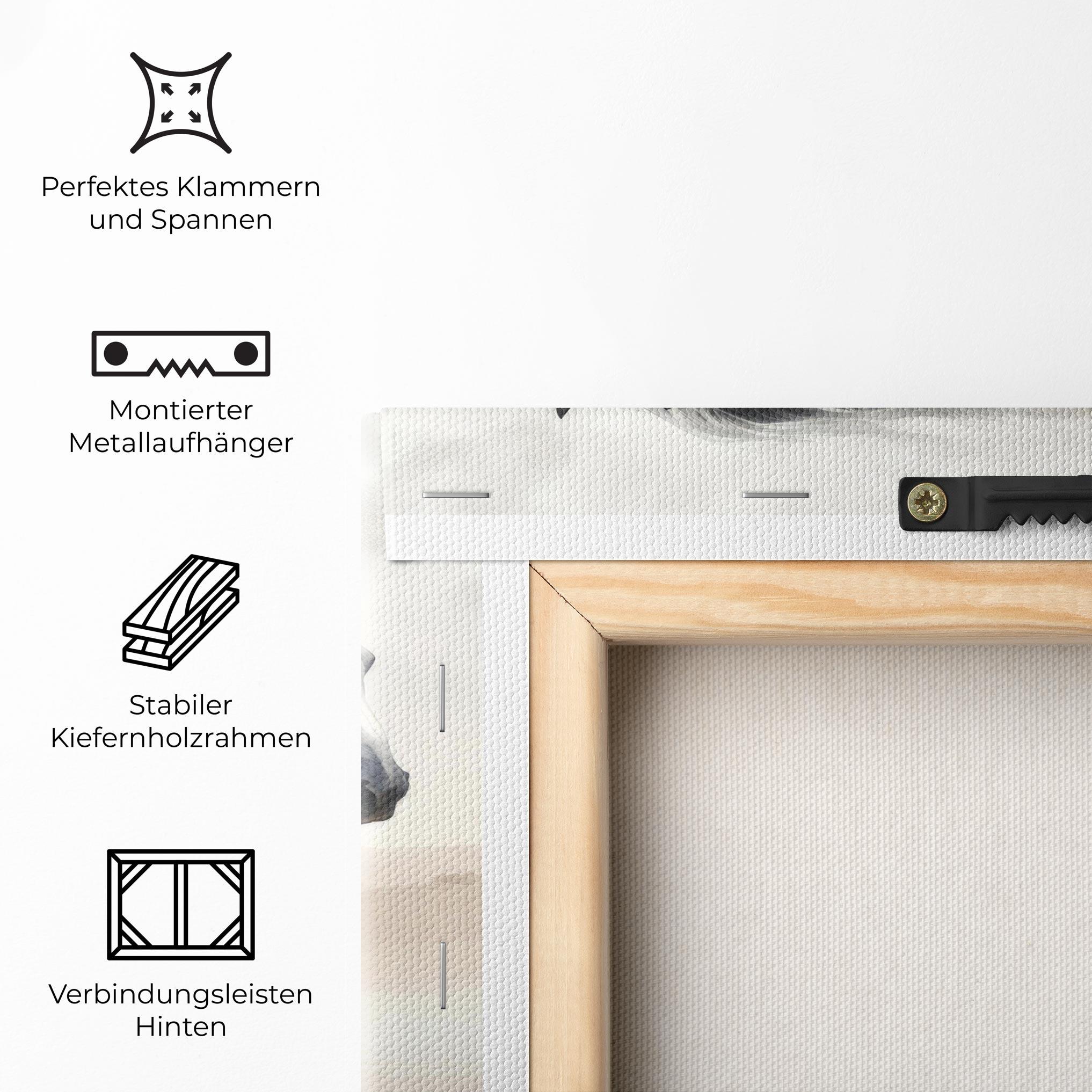 Leinwandbild Light Grey Horse Galloping mockup 5