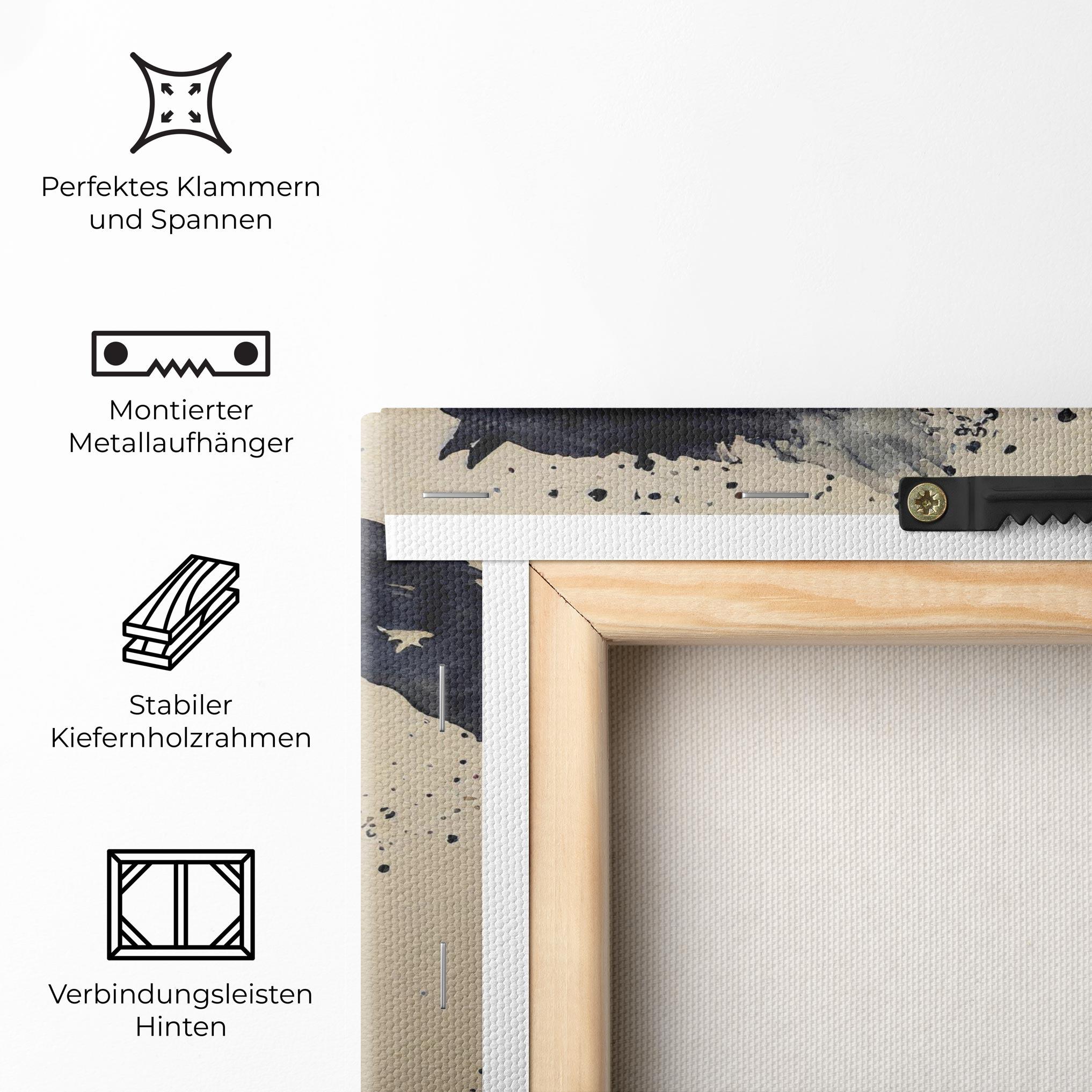 Leinwandbild Watercolor Black Horse mockup 5