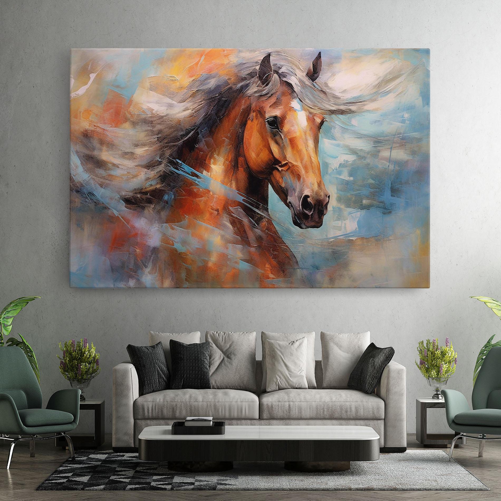 Leinwandbild Beautiful Brown Horse mockup 7