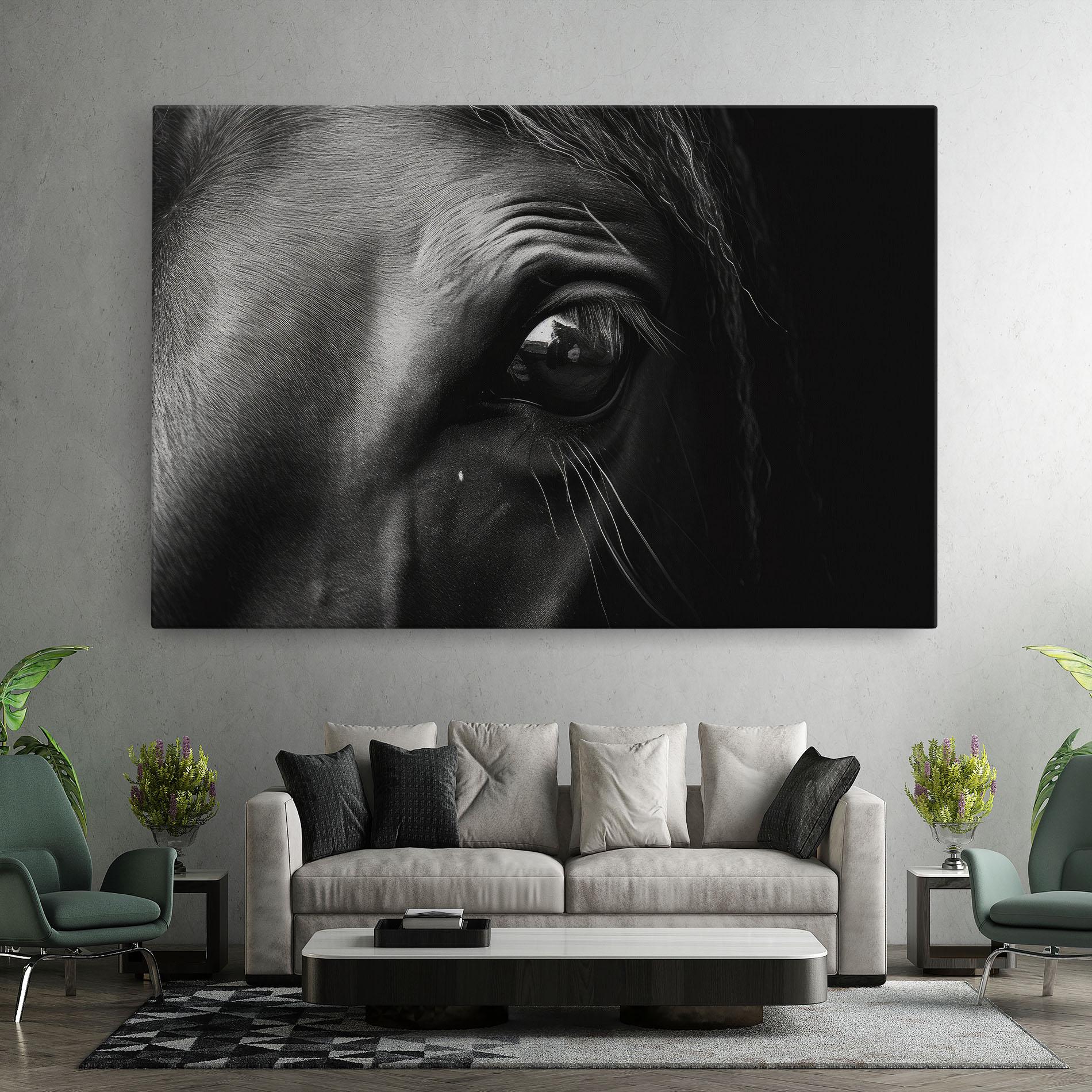 Leinwandbild Black Horse Eye mockup 7