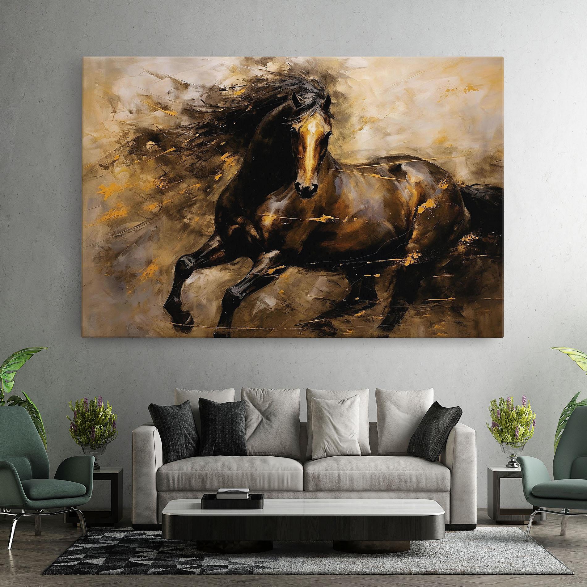 Leinwandbild Gold Brown Horse mockup 7