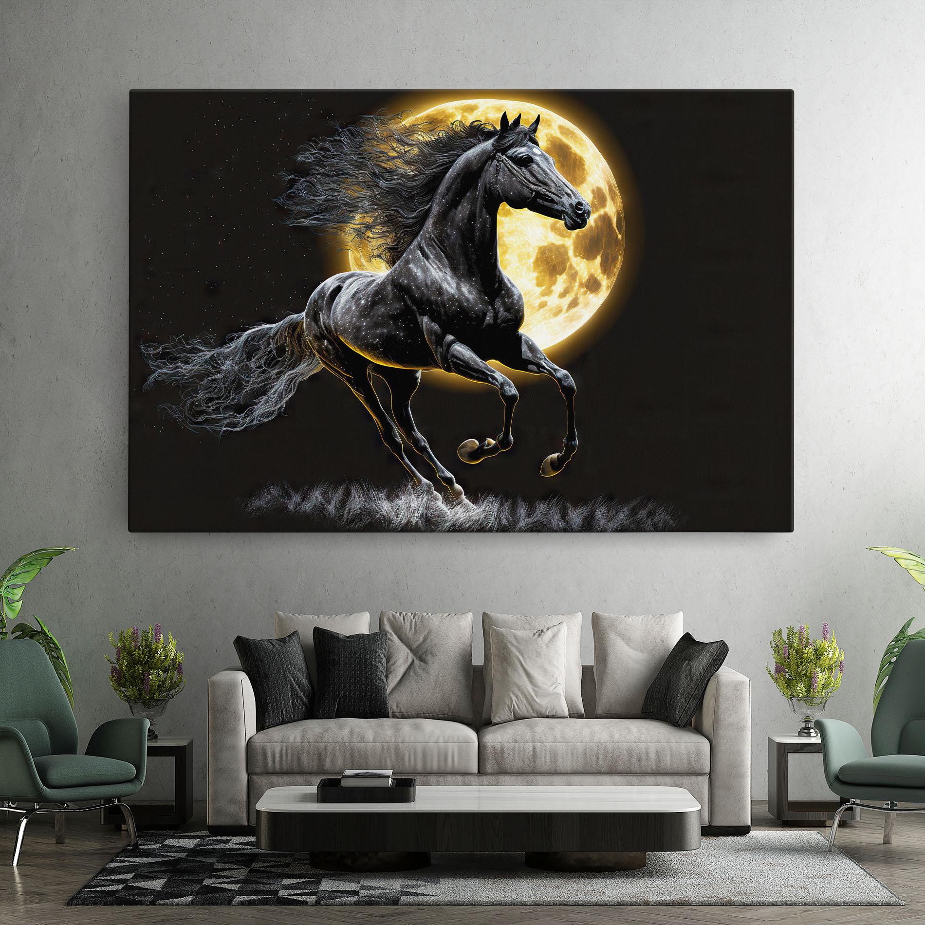 Leinwandbild Gold Moon Horse mockup 7