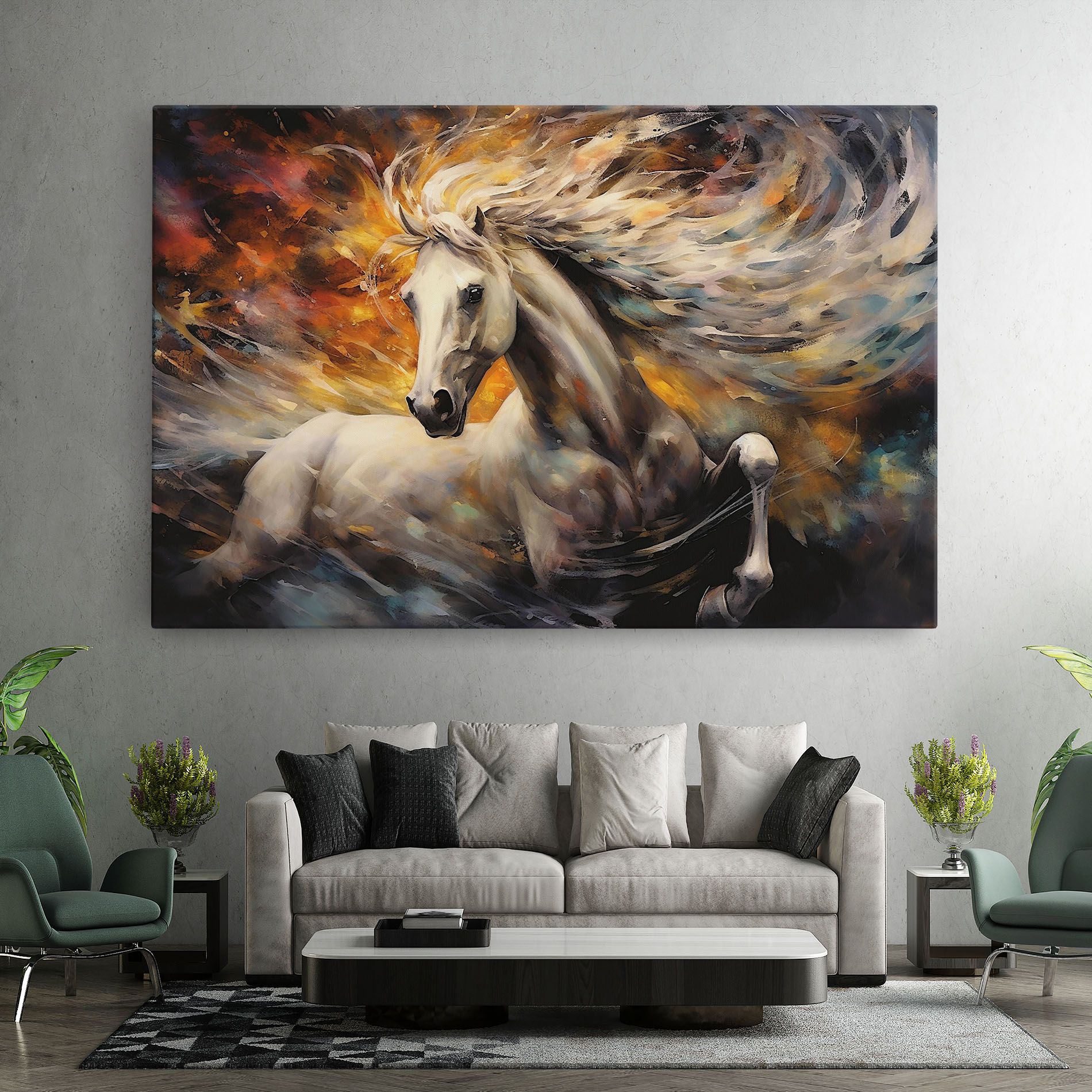 White Horse Painting mockup 7