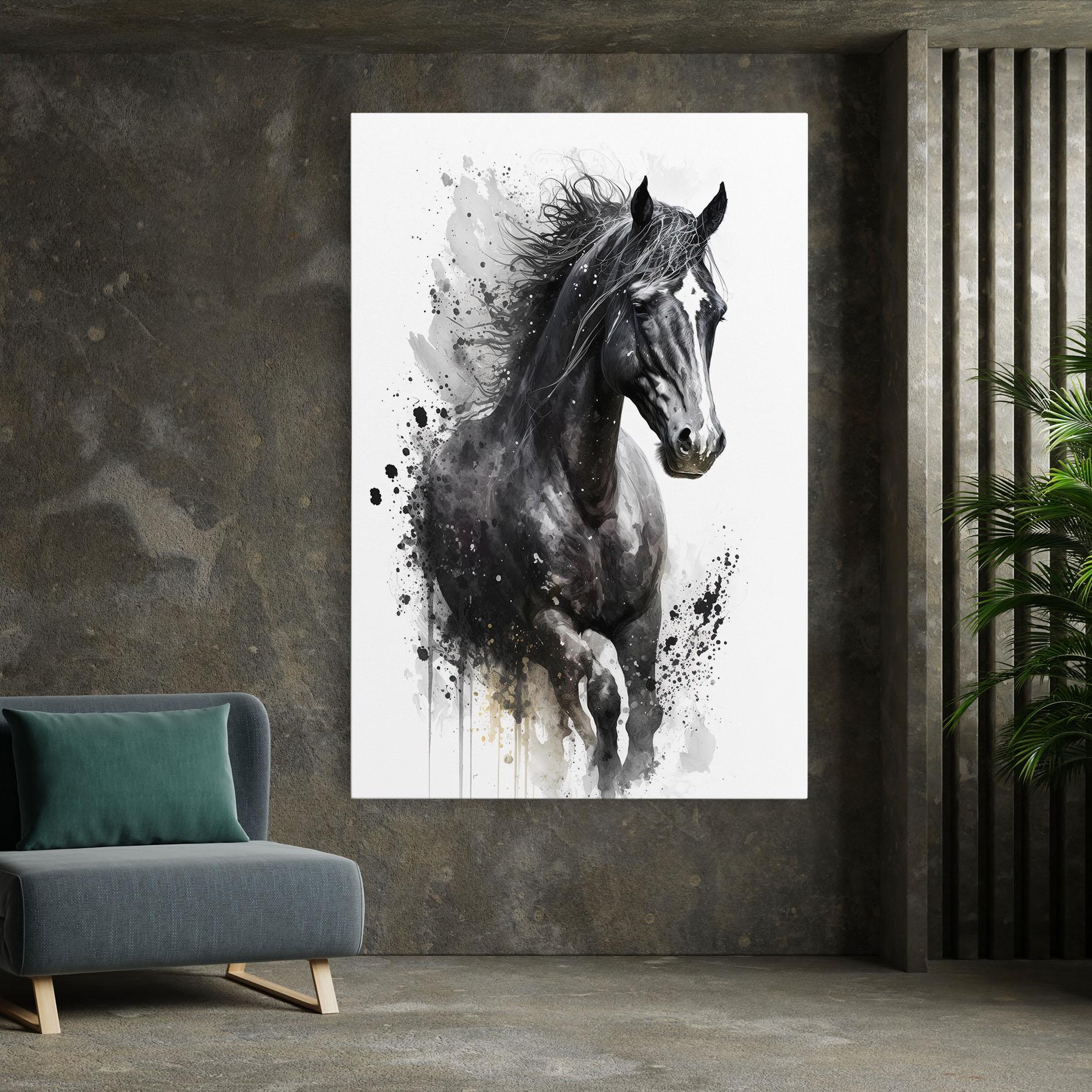 Leinwandbild Black Horse mockup 7