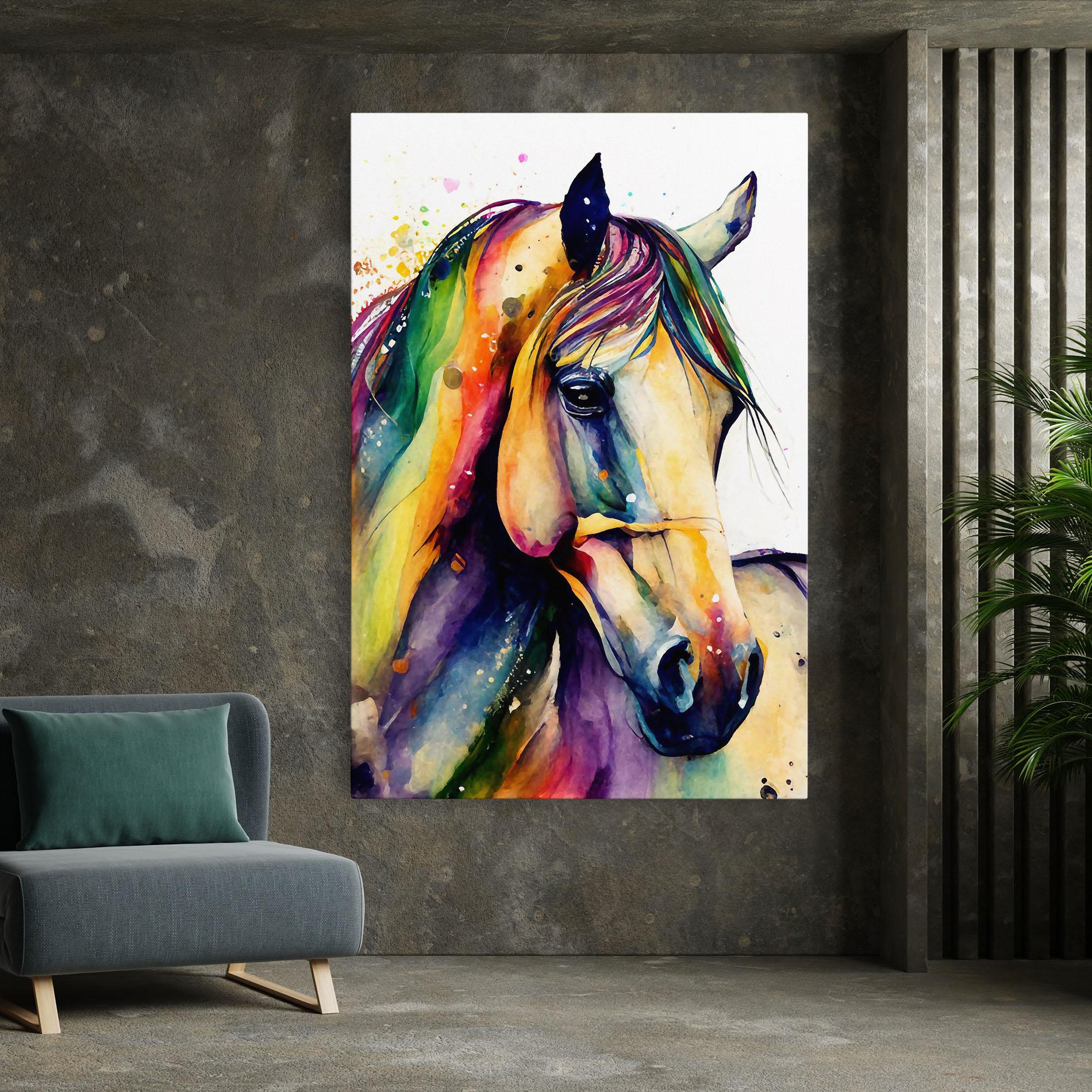 Leinwandbild Colorful Horse mockup 7