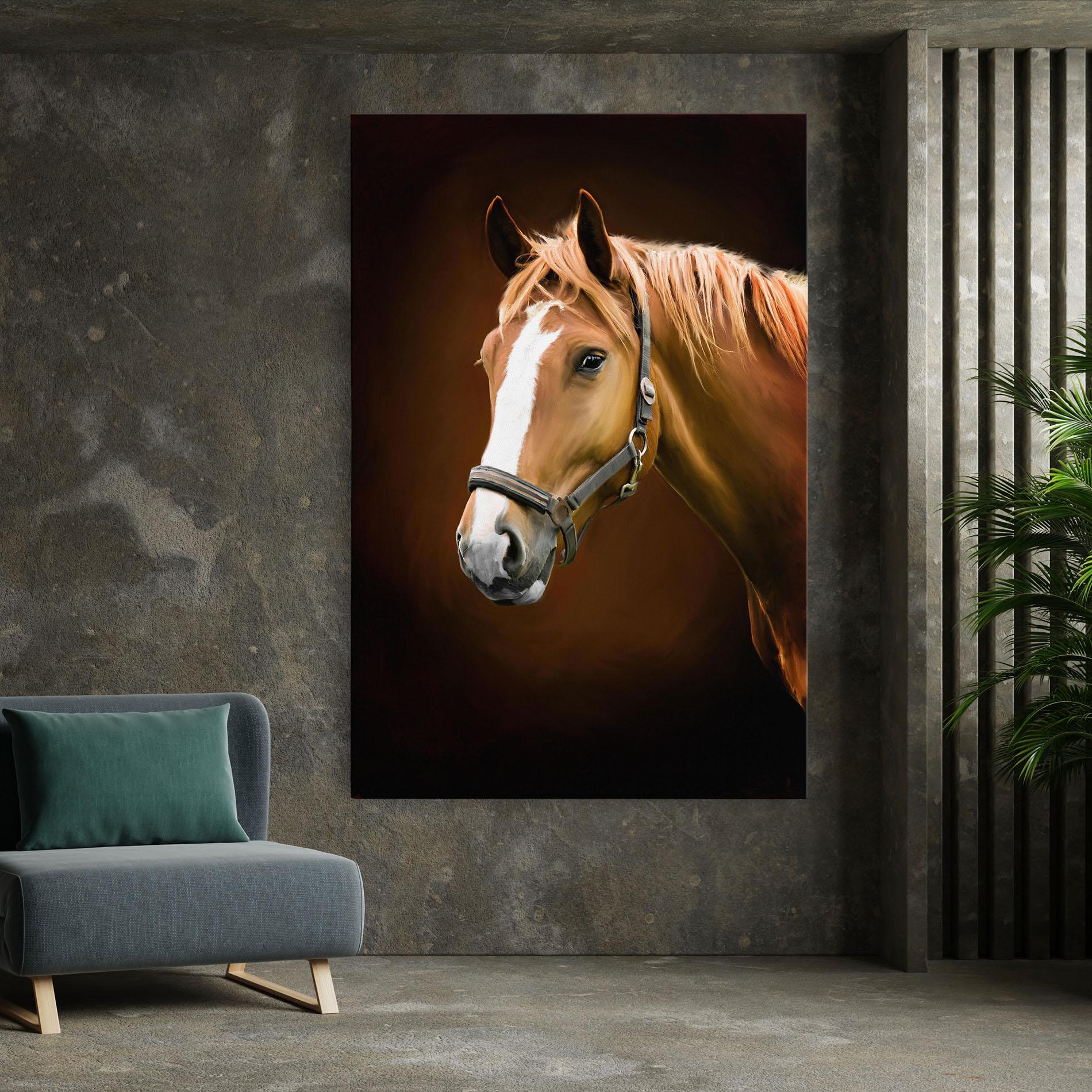 Leinwandbild Digital Painted Horse mockup 7