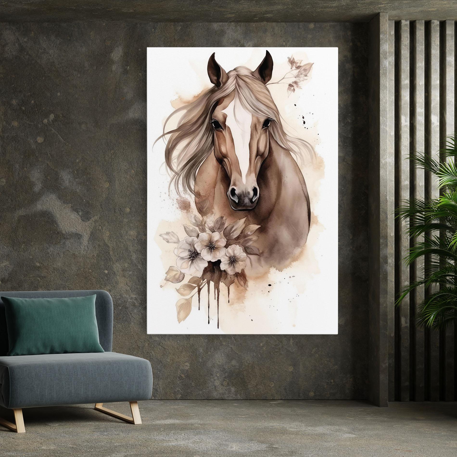 Leinwandbild Flower Brown Horse mockup 7