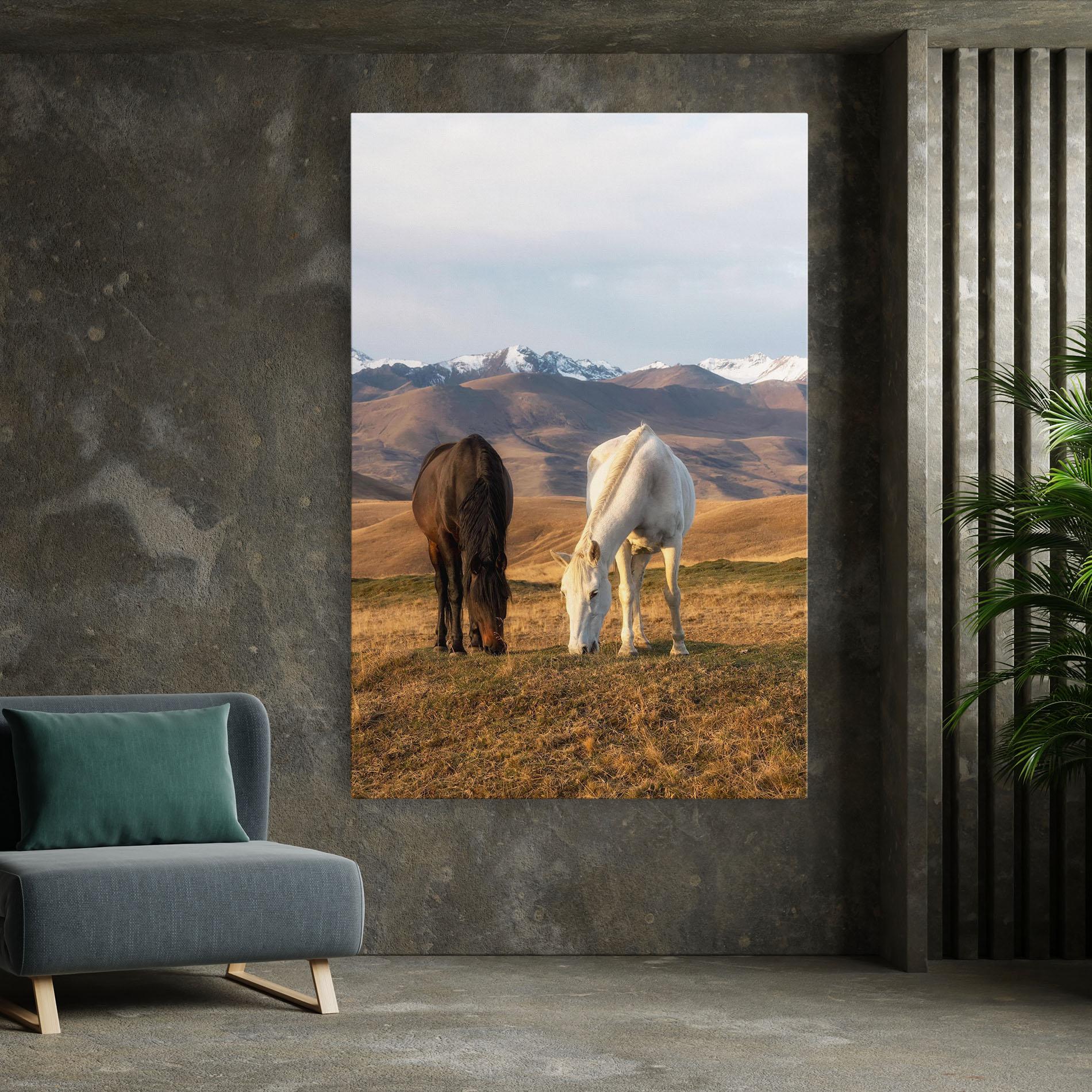 Leinwandbild Mountain Horses mockup 7